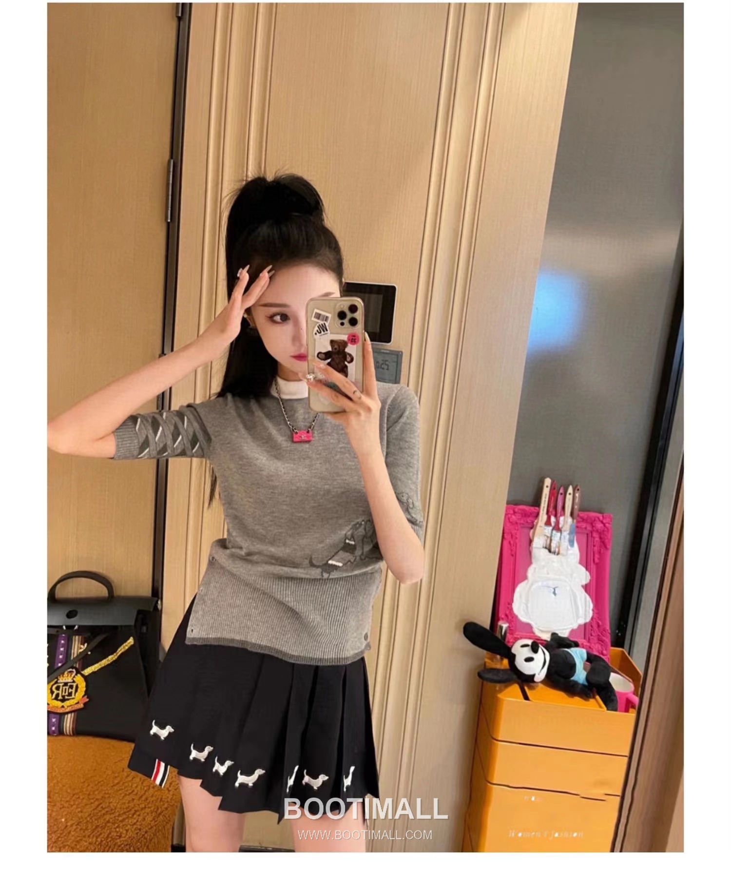 Thom Browne Dachshund Intarsia Crew Knit Tee Knitted Fabric Grey T-Shirt 톰브라운 닥스훈트 인타르시아 크루 니트 티 니트 원단 그레이 티셔츠 60cm -3 13