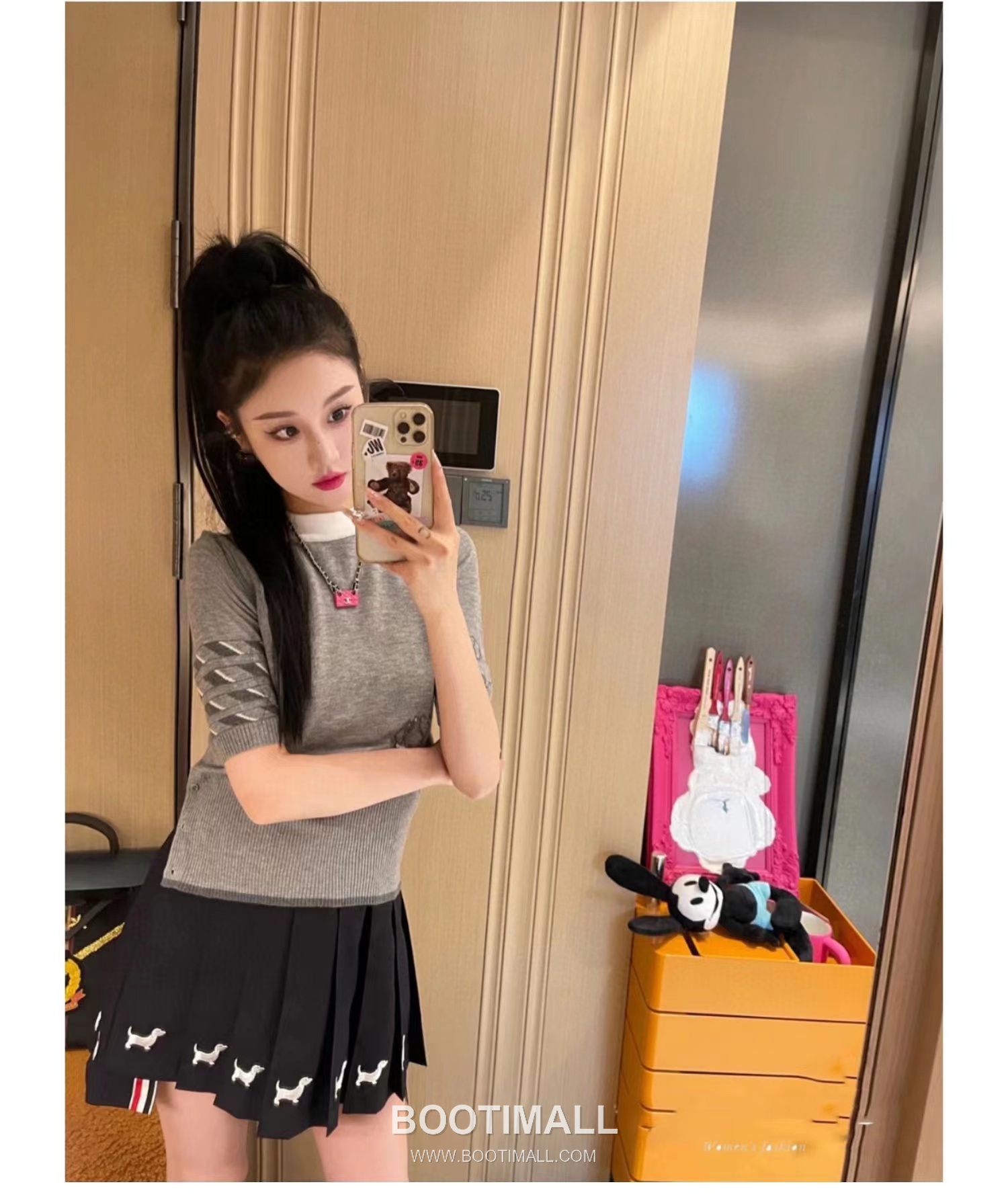 Thom Browne Dachshund Intarsia Crew Knit Tee Knitted Fabric Grey T-Shirt 톰브라운 닥스훈트 인타르시아 크루 니트 티 니트 원단 그레이 티셔츠 60cm -3 14