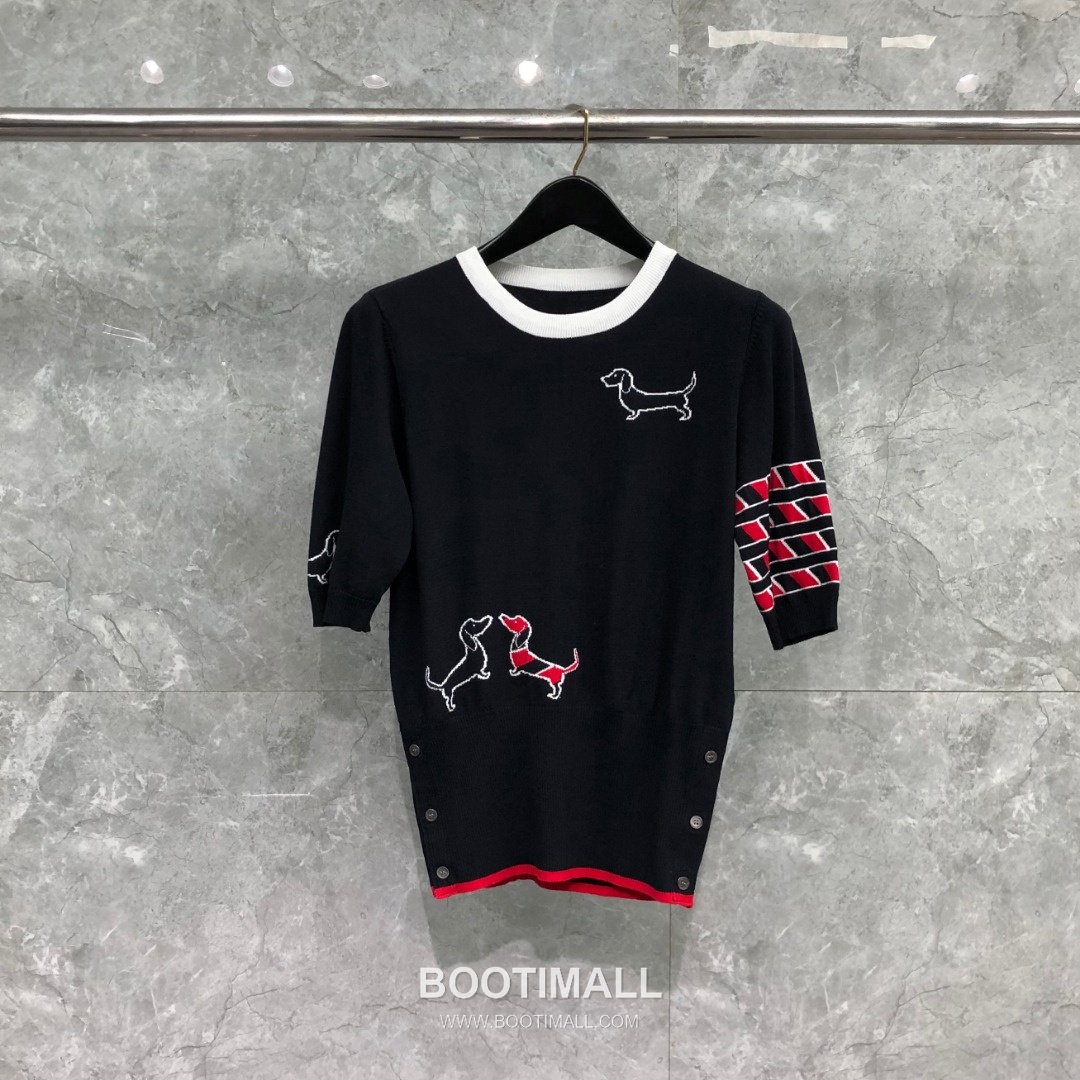 Thom Browne Dachshund Intarsia Crew Knit Tee Knitted Fabric Grey T-Shirt 톰브라운 닥스훈트 인타르시아 크루 니트 티 니트 원단 그레이 티셔츠 60cm -3 16