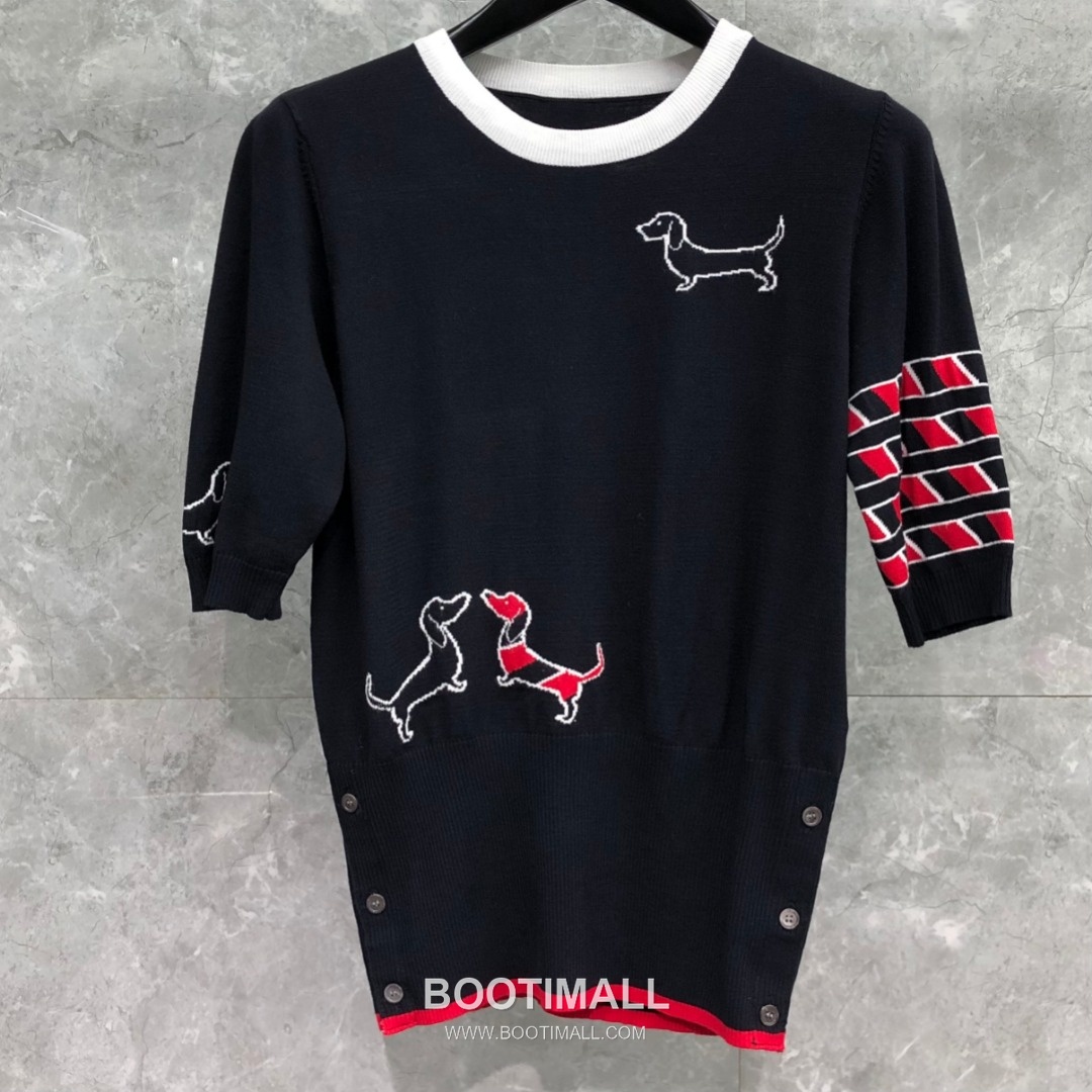 Thom Browne Dachshund Intarsia Crew Knit Tee Knitted Fabric Grey T-Shirt 톰브라운 닥스훈트 인타르시아 크루 니트 티 니트 원단 그레이 티셔츠 60cm -3 18