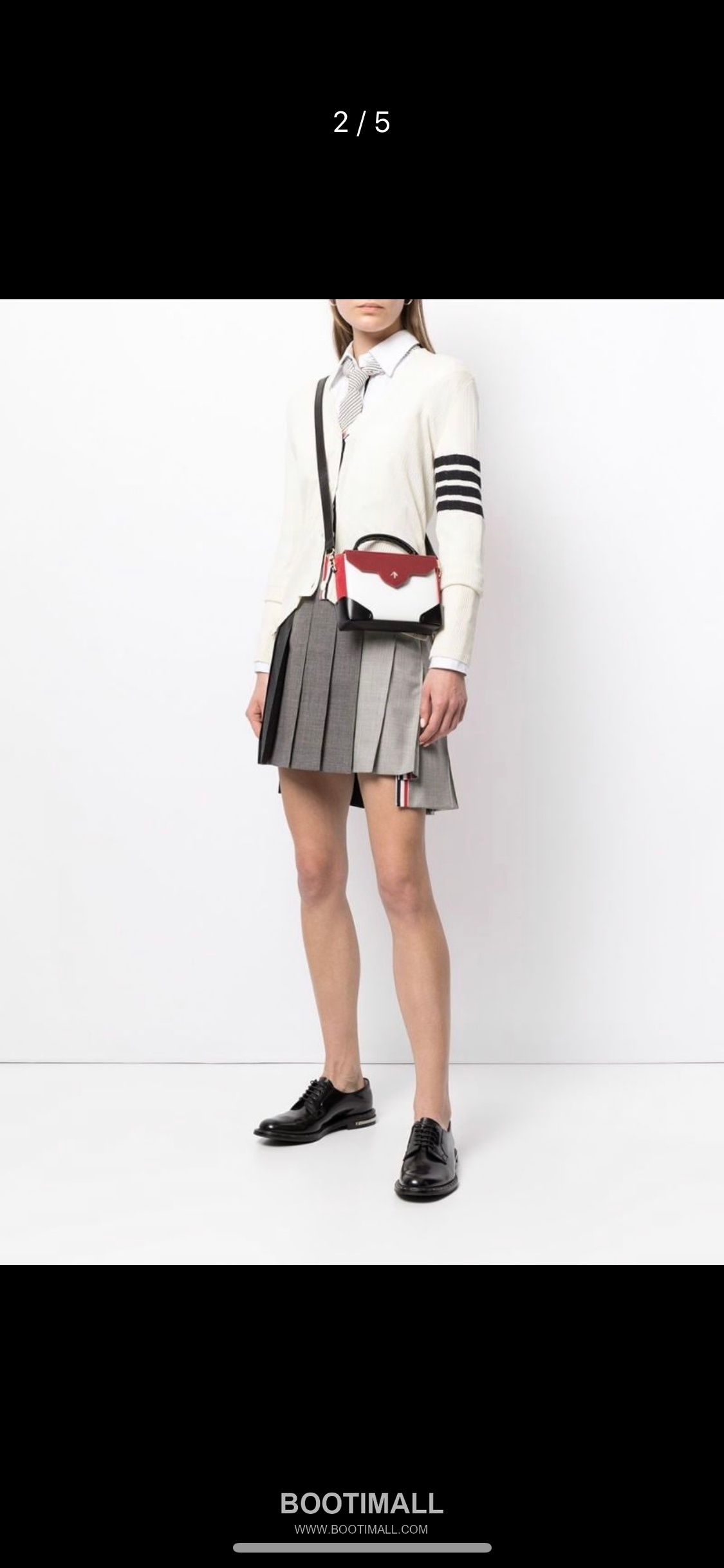 Thom Browne Tricolor Pleated Mini Grey Skirt 톰브라운 트라이컬러 플리츠 미니 그레이 스커트 1