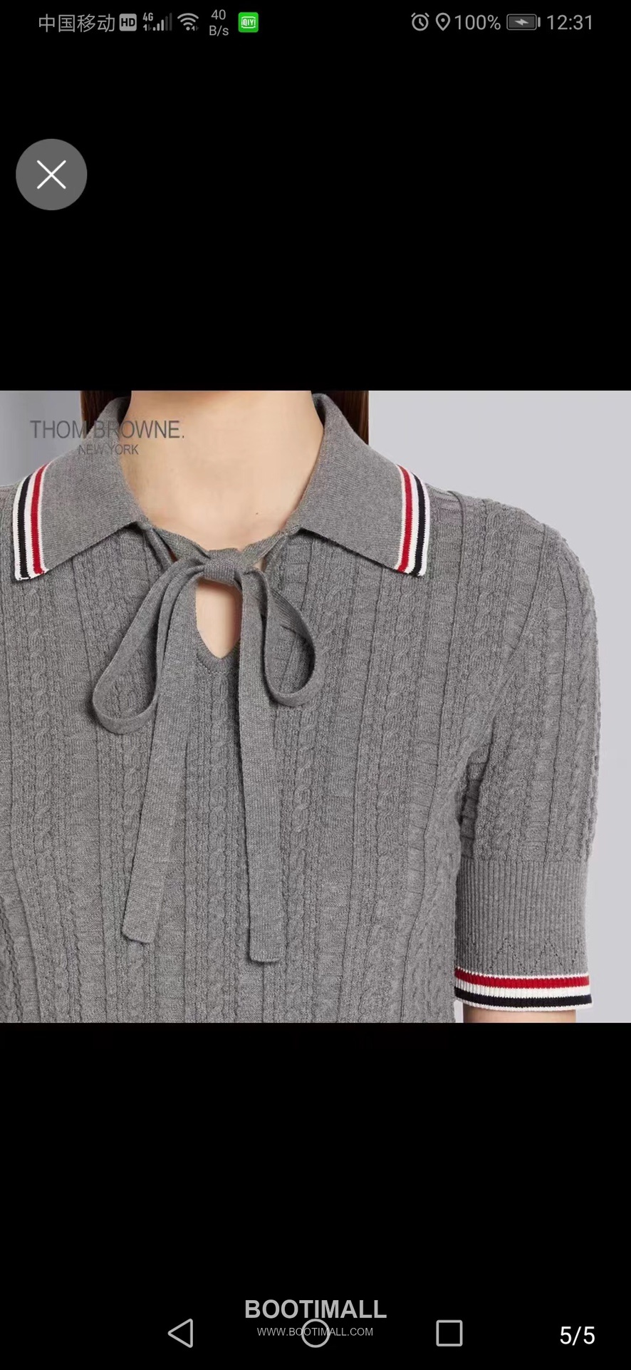 Thom Browne Bow Knit Short Sleeve White Knitwear 톰브라운 보우 니트 반소매 화이트 3