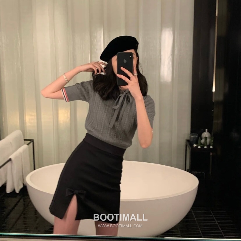 Thom Browne Bow Knit Short Sleeve White Knitwear 톰브라운 보우 니트 반소매 화이트 8