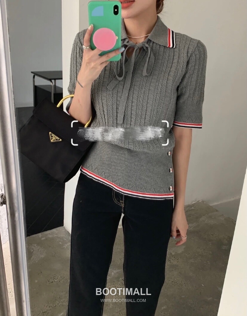 Thom Browne Bow Knit Short Sleeve White Knitwear 톰브라운 보우 니트 반소매 화이트 12