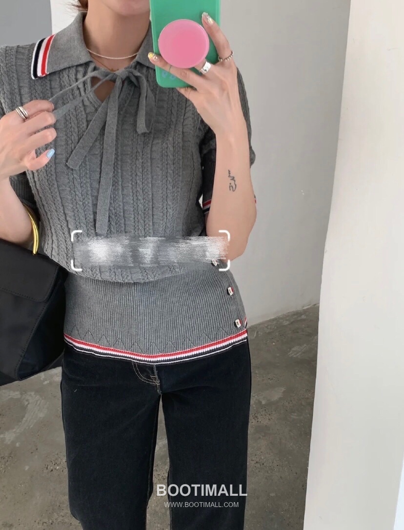 Thom Browne Bow Knit Short Sleeve White Knitwear 톰브라운 보우 니트 반소매 화이트 14