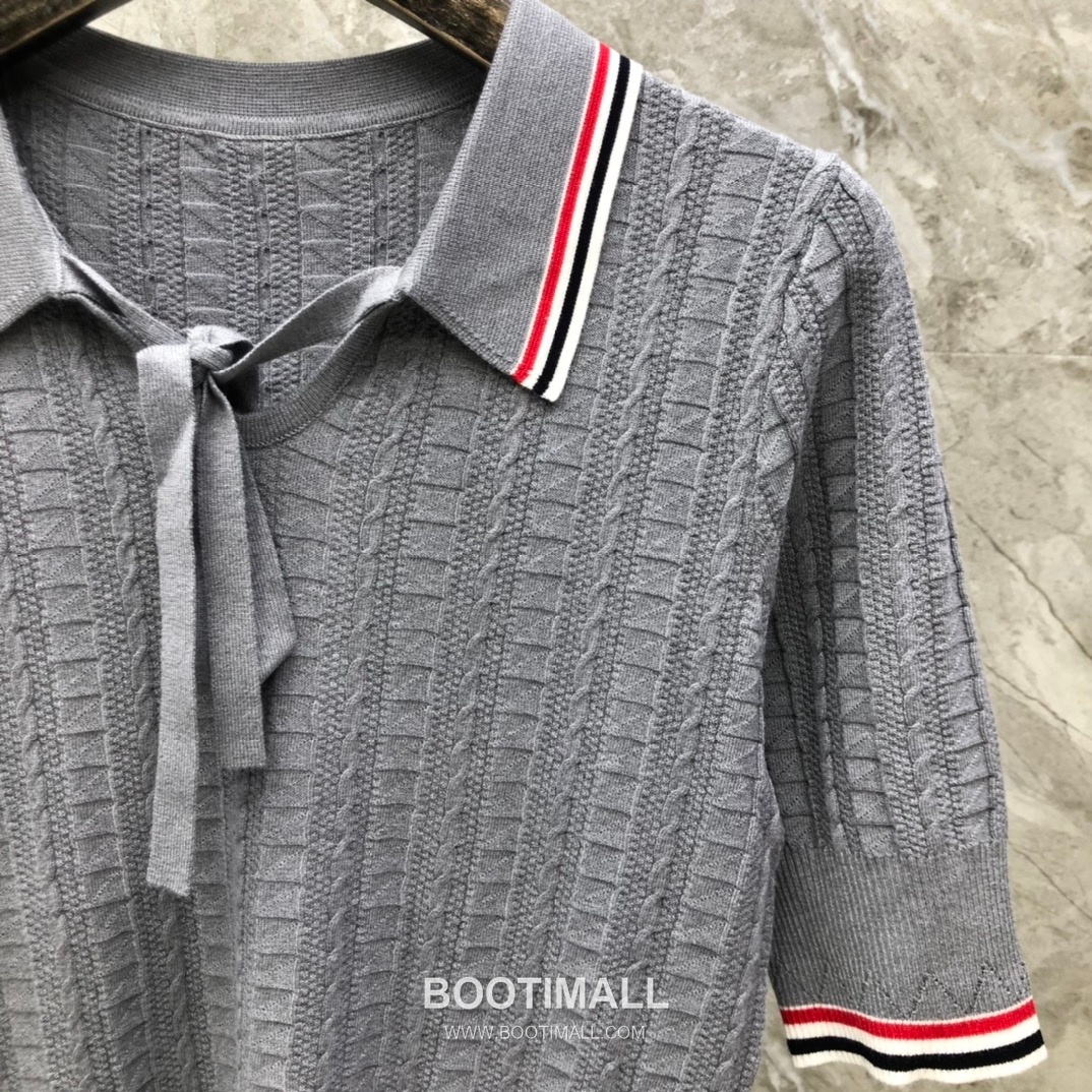 Thom Browne Bow Knit Short Sleeve White Knitwear 톰브라운 보우 니트 반소매 화이트 17