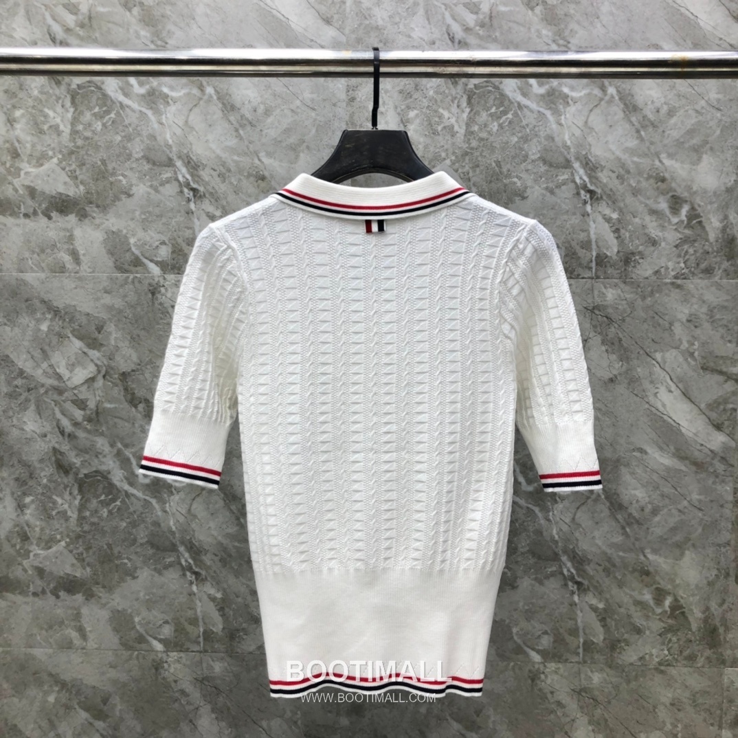 Thom Browne Bow Knit Short Sleeve White Knitwear 톰브라운 보우 니트 반소매 화이트 2