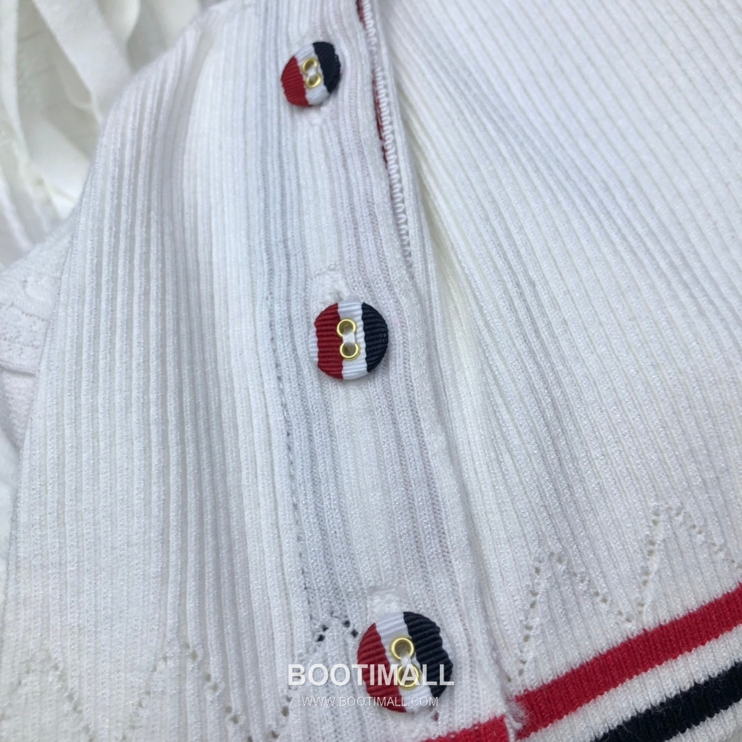 Thom Browne Bow Knit Short Sleeve White Knitwear 톰브라운 보우 니트 반소매 화이트 7