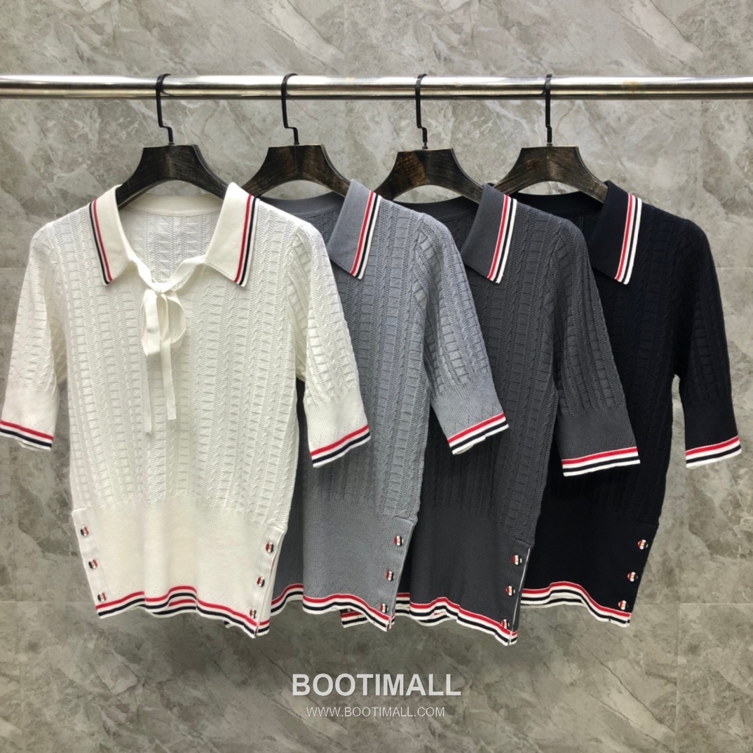 Thom Browne Bow Knit Short Sleeve White Knitwear 톰브라운 보우 니트 반소매 화이트 9