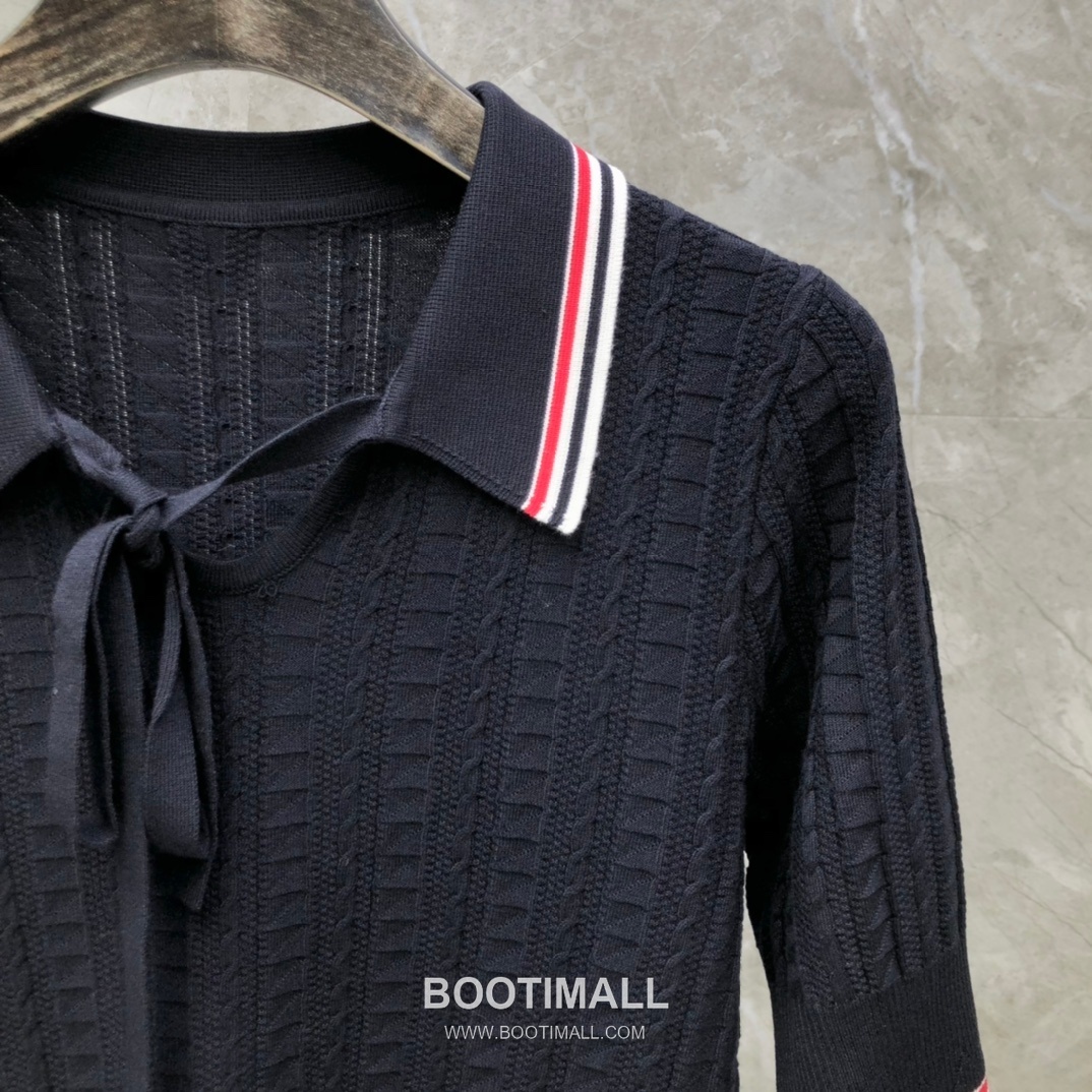 Thom Browne Bow Knit Short Sleeve White Knitwear 톰브라운 보우 니트 반소매 화이트 3