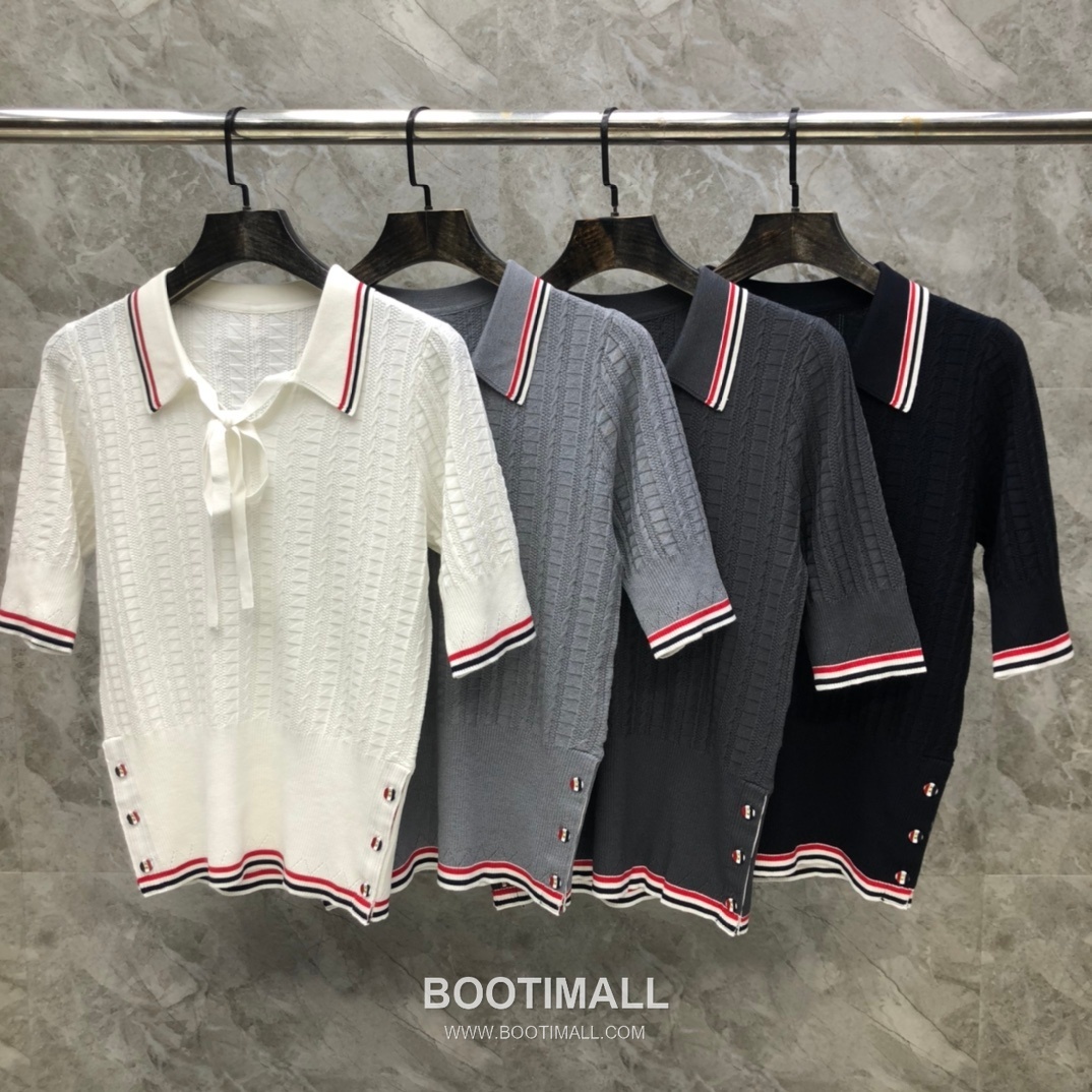 Thom Browne Bow Knit Short Sleeve White Knitwear 톰브라운 보우 니트 반소매 화이트 9
