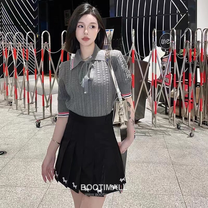 Thom Browne Dog Embroidery Pleated Skirt Grey 톰브라운 도그 자수 플리츠 스커트 그레이 4