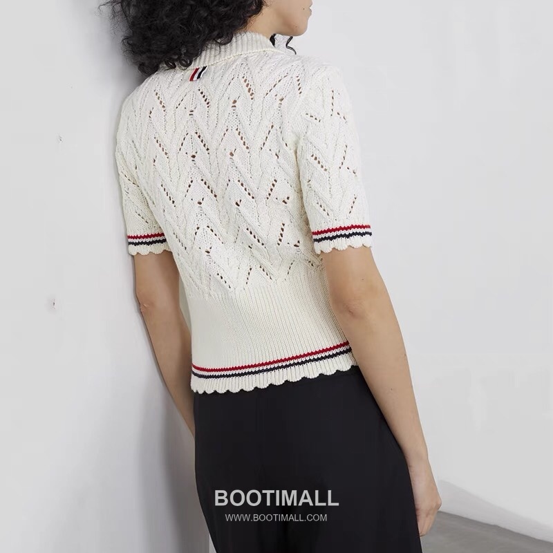 Thom Browne Cable Trim Short Cardigan Grey Knitwear 톰브라운 케이블 트림 반소매 가디건 그레이 니트 6