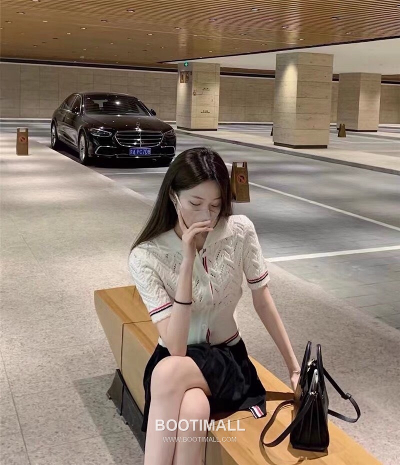 Thom Browne Cable Trim Short Cardigan Grey Knitwear 톰브라운 케이블 트림 반소매 가디건 그레이 니트 8