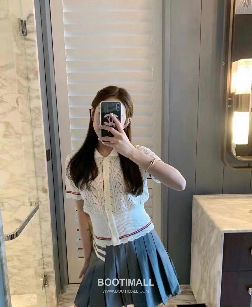 Thom Browne Cable Trim Short Cardigan Grey Knitwear 톰브라운 케이블 트림 반소매 가디건 그레이 니트 9