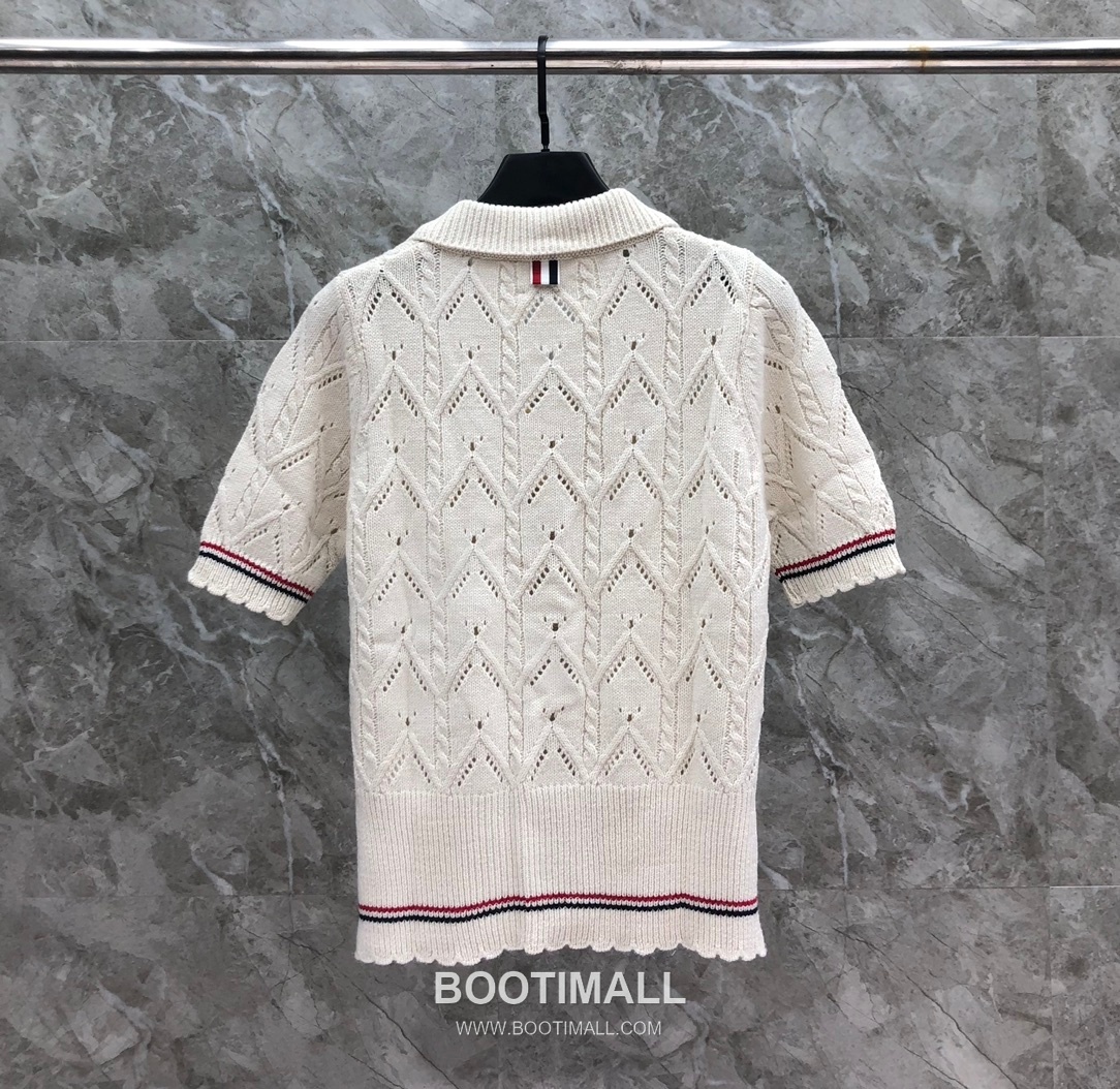 Thom Browne Cable Trim Short Cardigan Grey Knitwear 톰브라운 케이블 트림 반소매 가디건 그레이 니트 11