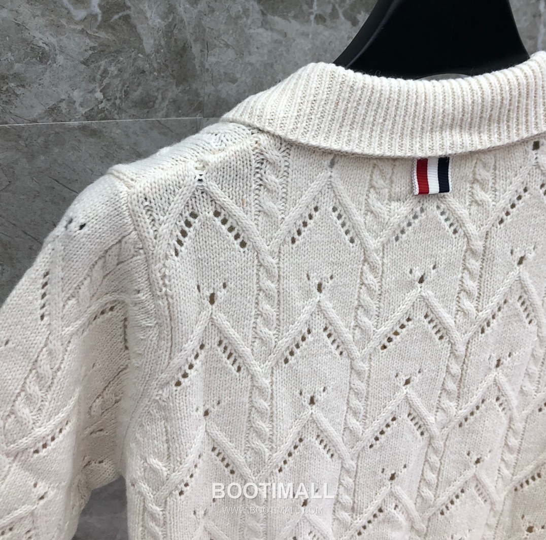 Thom Browne Cable Trim Short Cardigan Grey Knitwear 톰브라운 케이블 트림 반소매 가디건 그레이 니트 13