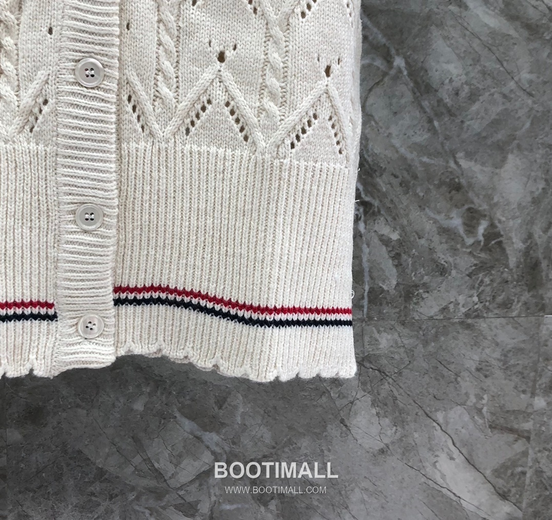 Thom Browne Cable Trim Short Cardigan Grey Knitwear 톰브라운 케이블 트림 반소매 가디건 그레이 니트 14