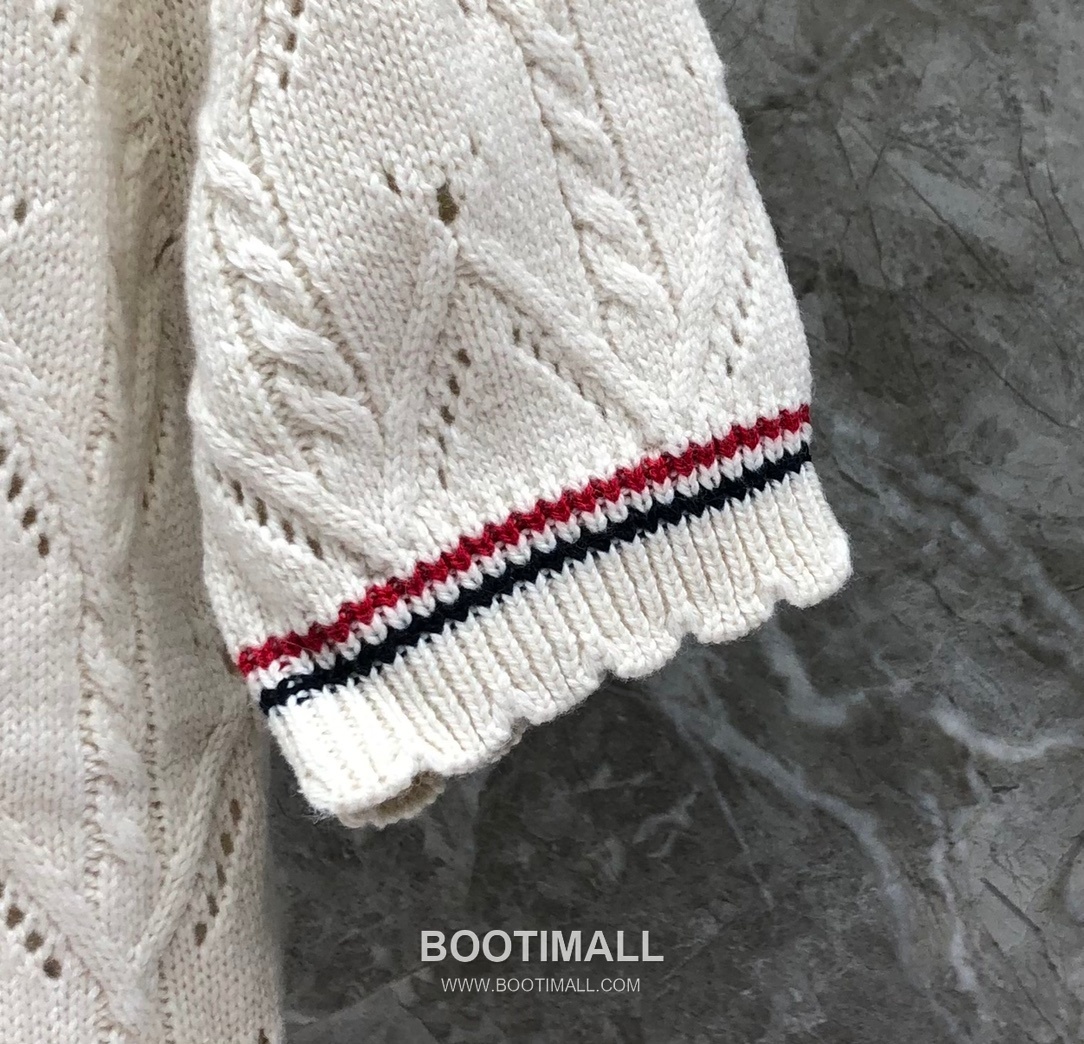 Thom Browne Cable Trim Short Cardigan Grey Knitwear 톰브라운 케이블 트림 반소매 가디건 그레이 니트 16