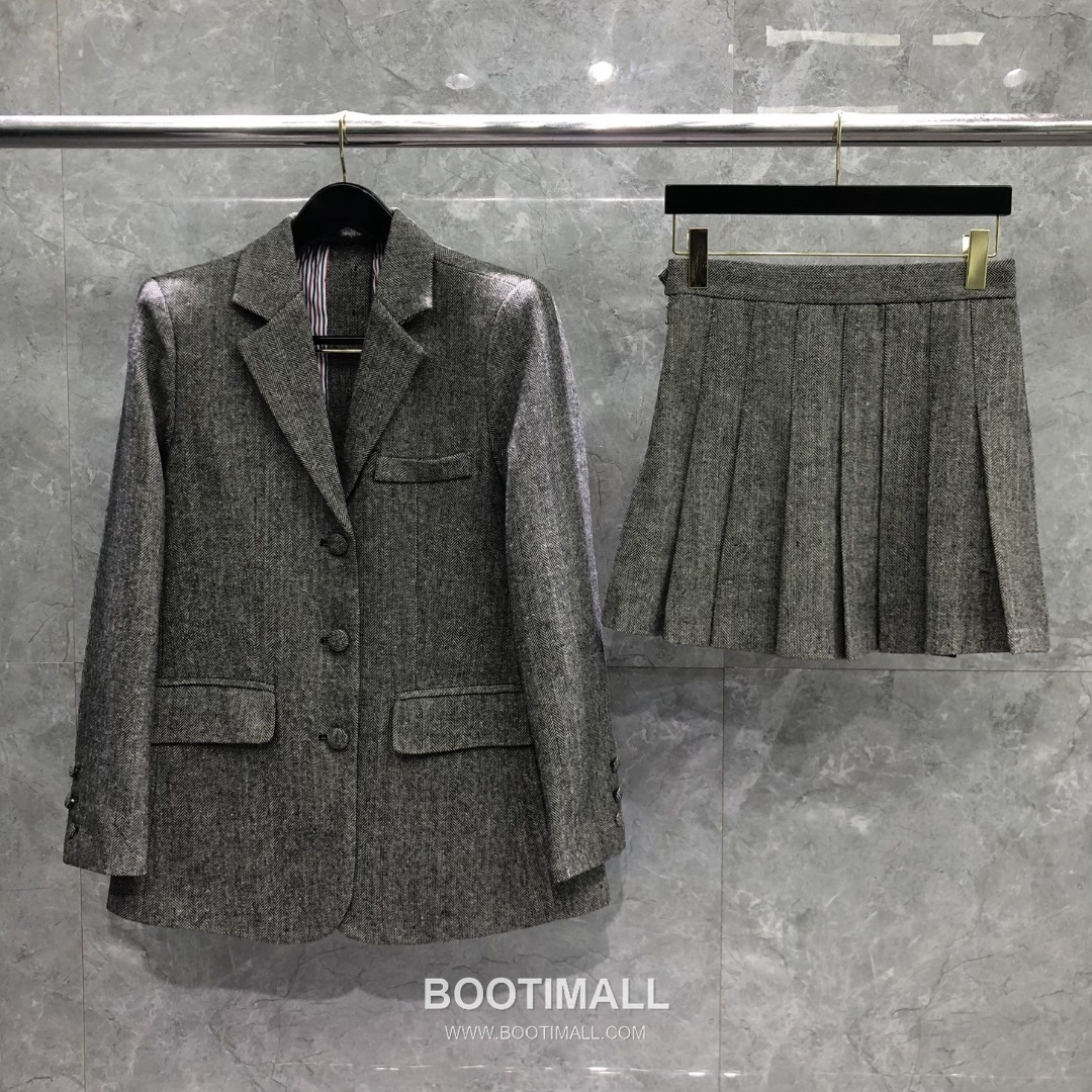 Thom Browne Back Vent Herringbone Blazer Grey 톰브라운 백벤트 헤링본 블레이저 그레이 1
