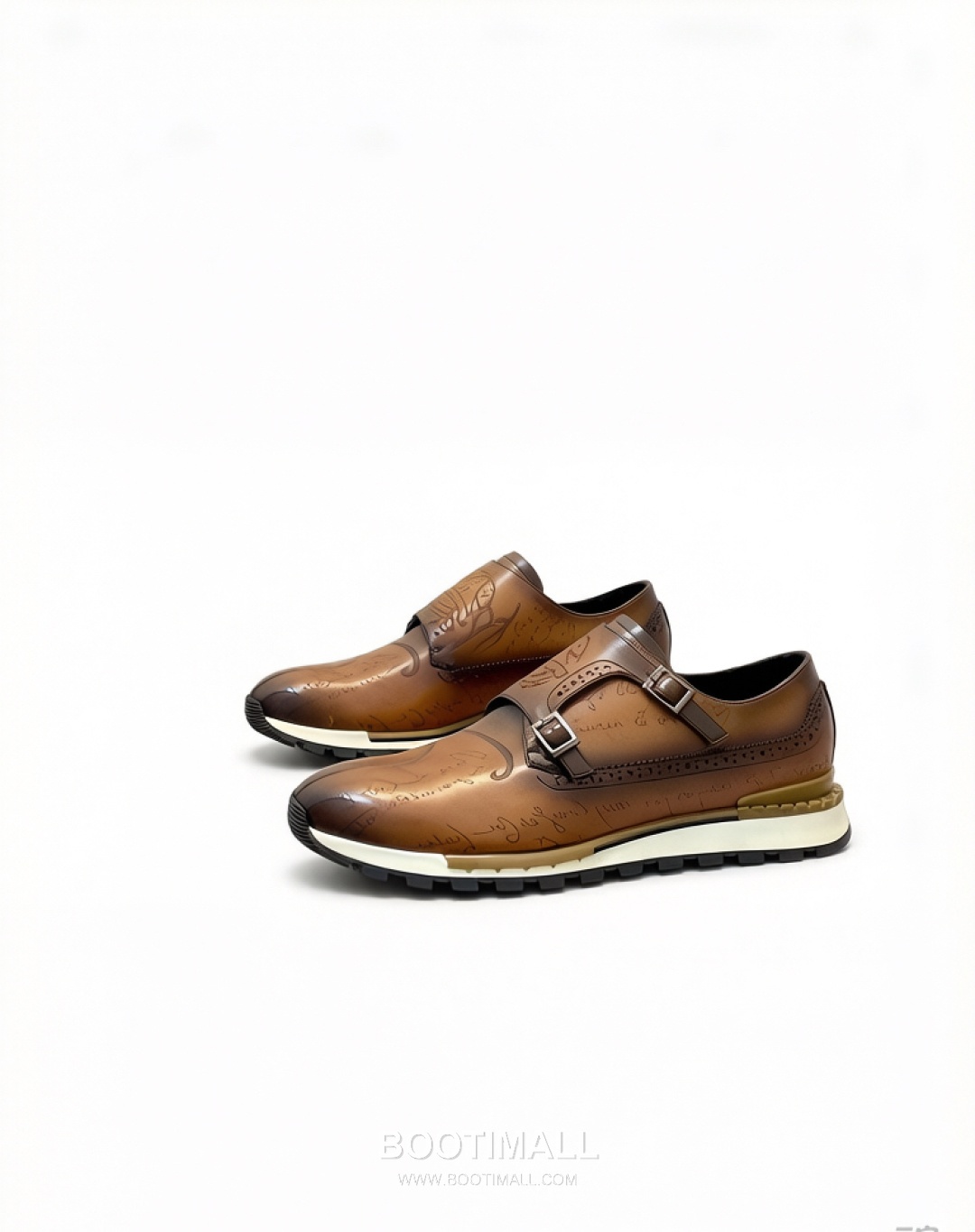 Berluti Patina Monk Brogue Leather Brown Monk Shoes 벨루티 남성 파티나 몽크 브로그 레더 브라운 몽크 슈즈 4