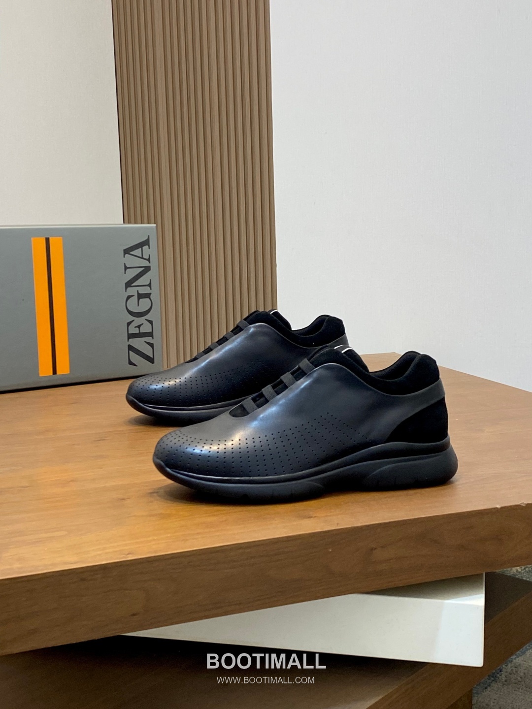 Zegna Elastic Band Low-Top Lambskin Suede Black Sneakers 제냐 엘라스틱 밴드 로우탑 램스킨 스웨이드 블랙 스니커즈 4