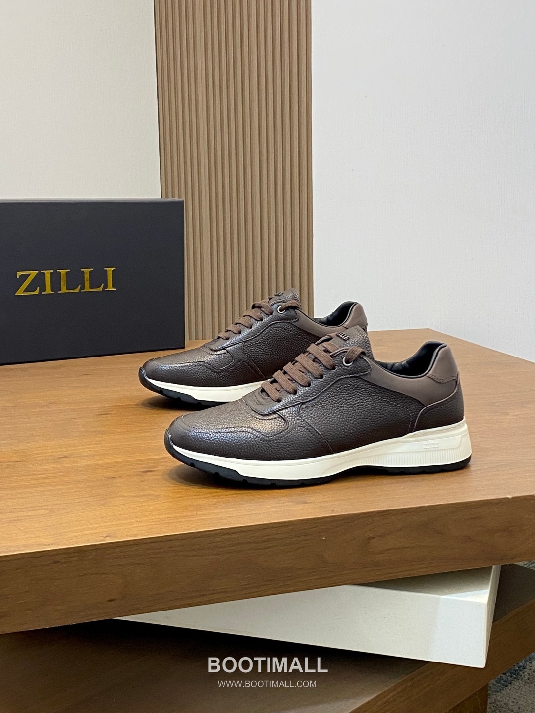 ZILLI Stitch Detail Grain Calf Leather Sneaker 질리 스티치 디테일 그레인 카프 레더 스니커즈 4