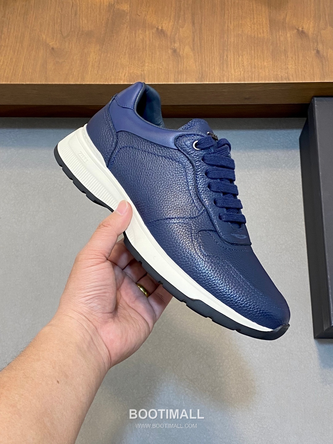 ZILLI Stitch Detail Grain Calf Leather Sneaker 질리 스티치 디테일 그레인 카프 레더 스니커즈 5