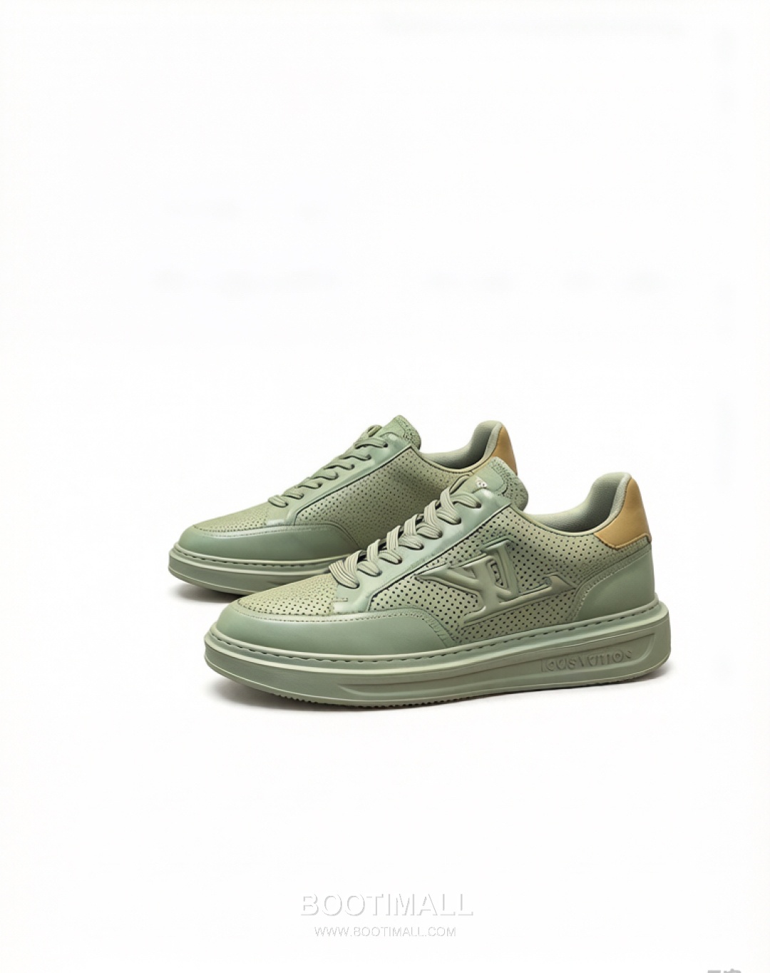 Louis Vuitton Monogram Perforated Low Sneaker Calfskin Leather Green Sneakers 루이비통 모노그램 펀칭 로우 스니커즈 송아지가죽 그린 4