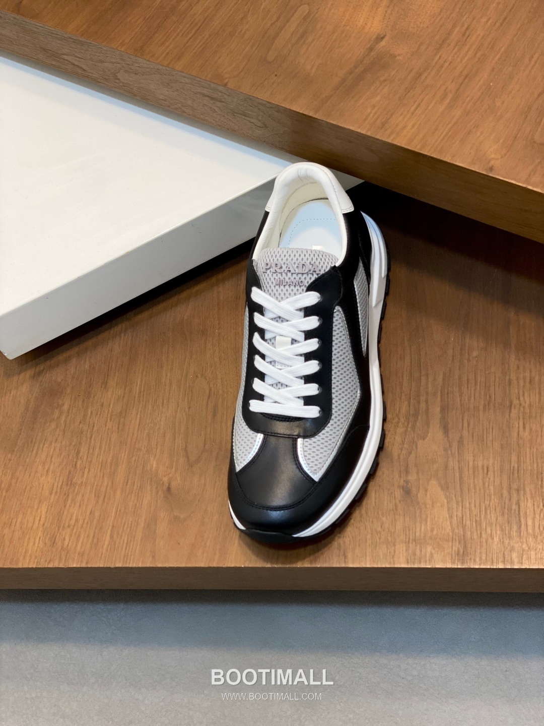 Prada Geometric Panel Runner Calfskin Mesh Khaki Sneakers 프라다 지오메트릭 패널 러너 송아지가죽 메쉬 카키 스니커즈 7