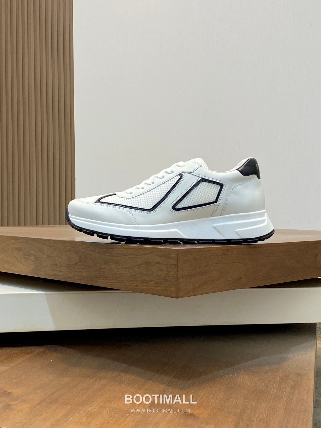 Prada Geometric Panel Runner Calfskin Mesh Khaki Sneakers 프라다 지오메트릭 패널 러너 송아지가죽 메쉬 카키 스니커즈 3