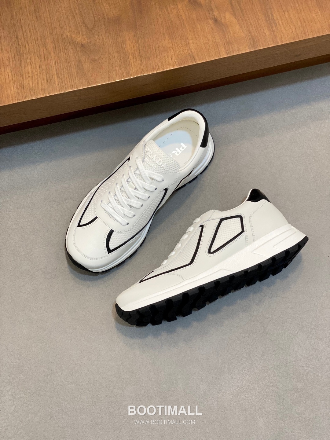 Prada Geometric Panel Runner Calfskin Mesh Khaki Sneakers 프라다 지오메트릭 패널 러너 송아지가죽 메쉬 카키 스니커즈 6