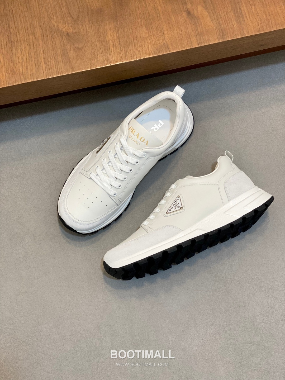 Prada Geometric Panel Runner Calfskin Mesh Khaki Sneakers 프라다 지오메트릭 패널 러너 송아지가죽 메쉬 카키 스니커즈 6