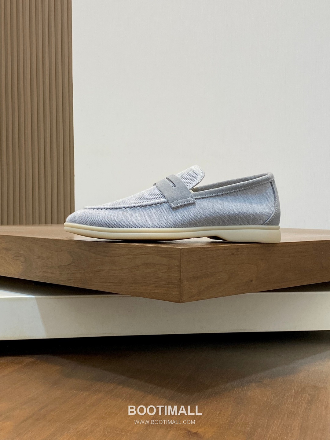 Loro Piana Wish Wool Knit Moccasin Wish Wool Blend Suede Light Grey Loafers 로로피아나 위시 울 니트 모카신 위시 울 블렌드 스웨이드 라이트 그레이 로퍼 3