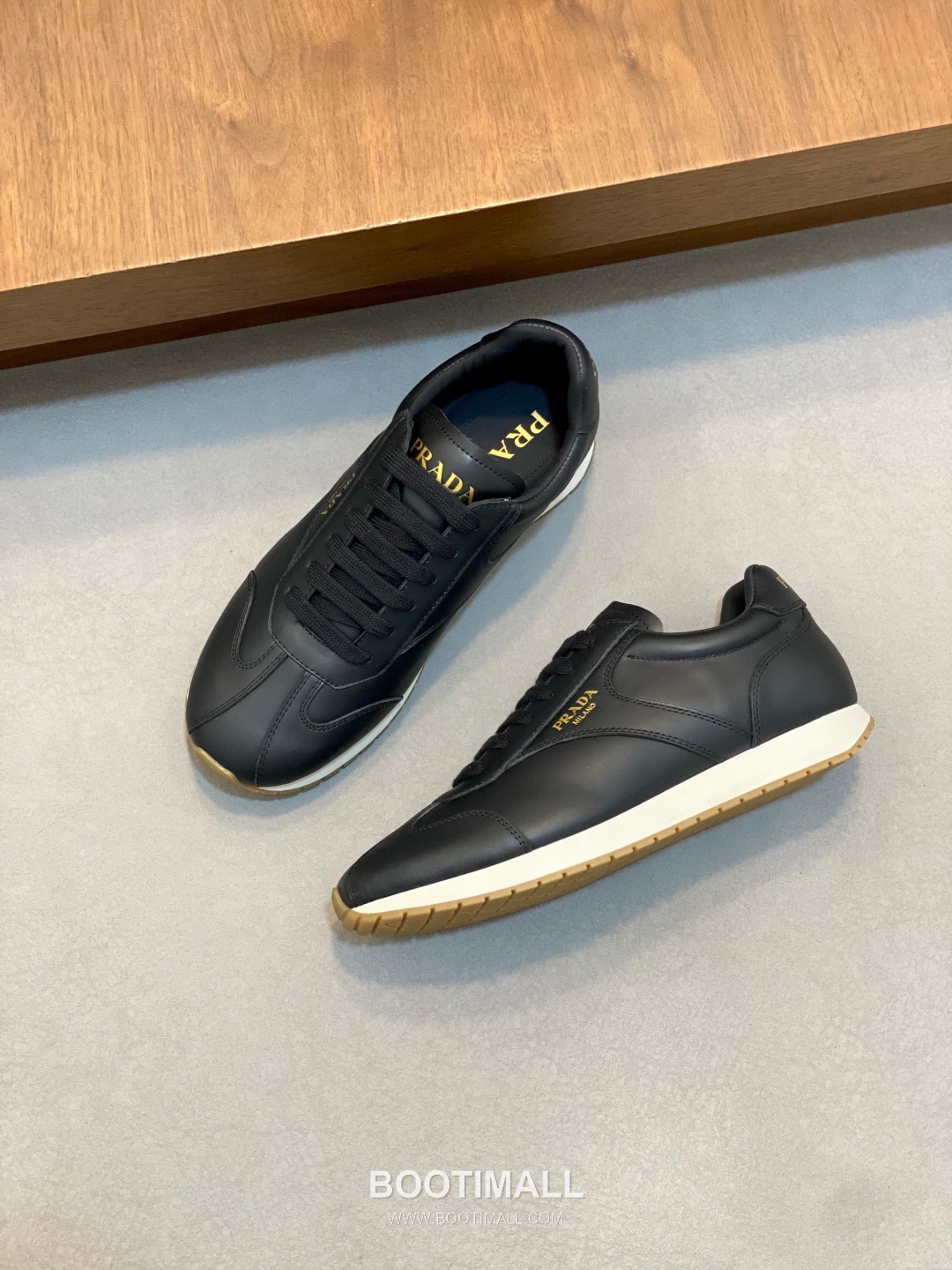 Prada Geometric Stitch Low Sneaker Calf Leather Nylon Black Sneakers 프라다 지오메트릭 스티치 로우 스니커즈 소가죽 나일론 블랙 5