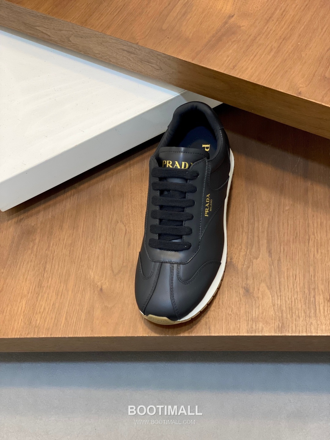 Prada Geometric Stitch Low Sneaker Calf Leather Nylon Black Sneakers 프라다 지오메트릭 스티치 로우 스니커즈 소가죽 나일론 블랙 6