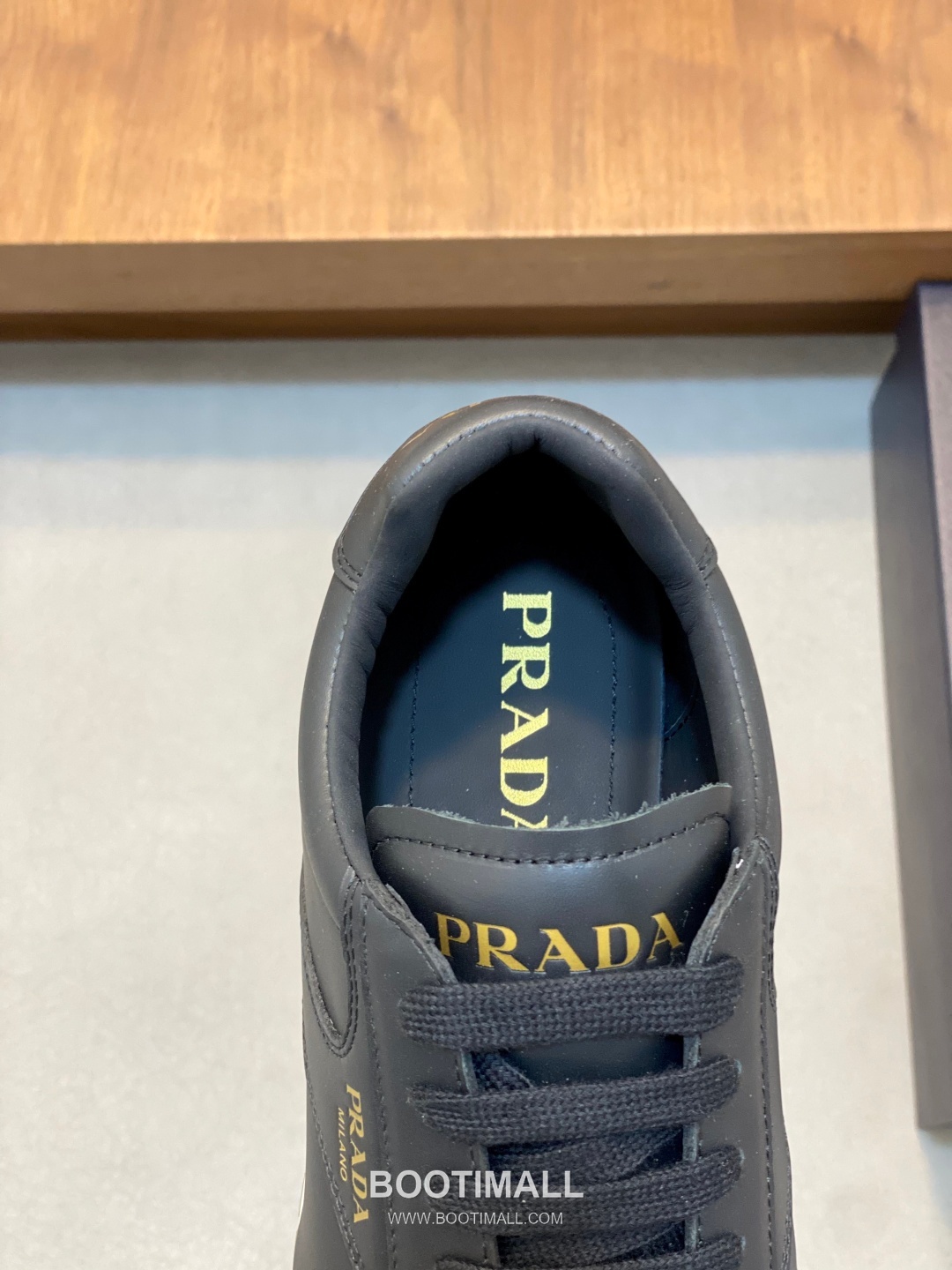 Prada Geometric Stitch Low Sneaker Calf Leather Nylon Black Sneakers 프라다 지오메트릭 스티치 로우 스니커즈 소가죽 나일론 블랙 7
