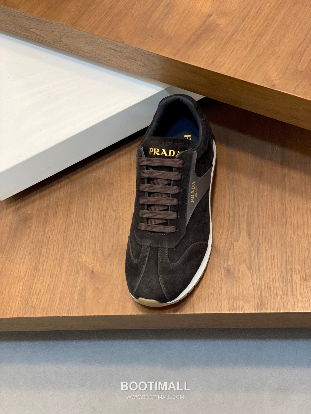 Prada Geometric Stitch Low Sneaker Calf Leather Nylon Black Sneakers 프라다 지오메트릭 스티치 로우 스니커즈 소가죽 나일론 블랙 6