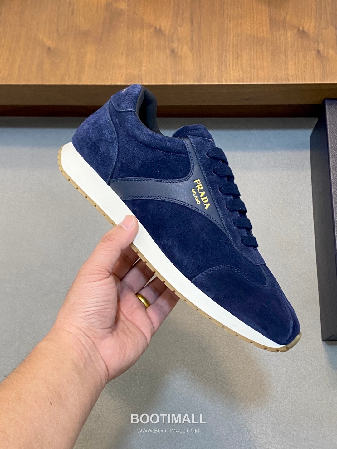 Prada Geometric Stitch Low Sneaker Calf Leather Nylon Black Sneakers 프라다 지오메트릭 스티치 로우 스니커즈 소가죽 나일론 블랙 4