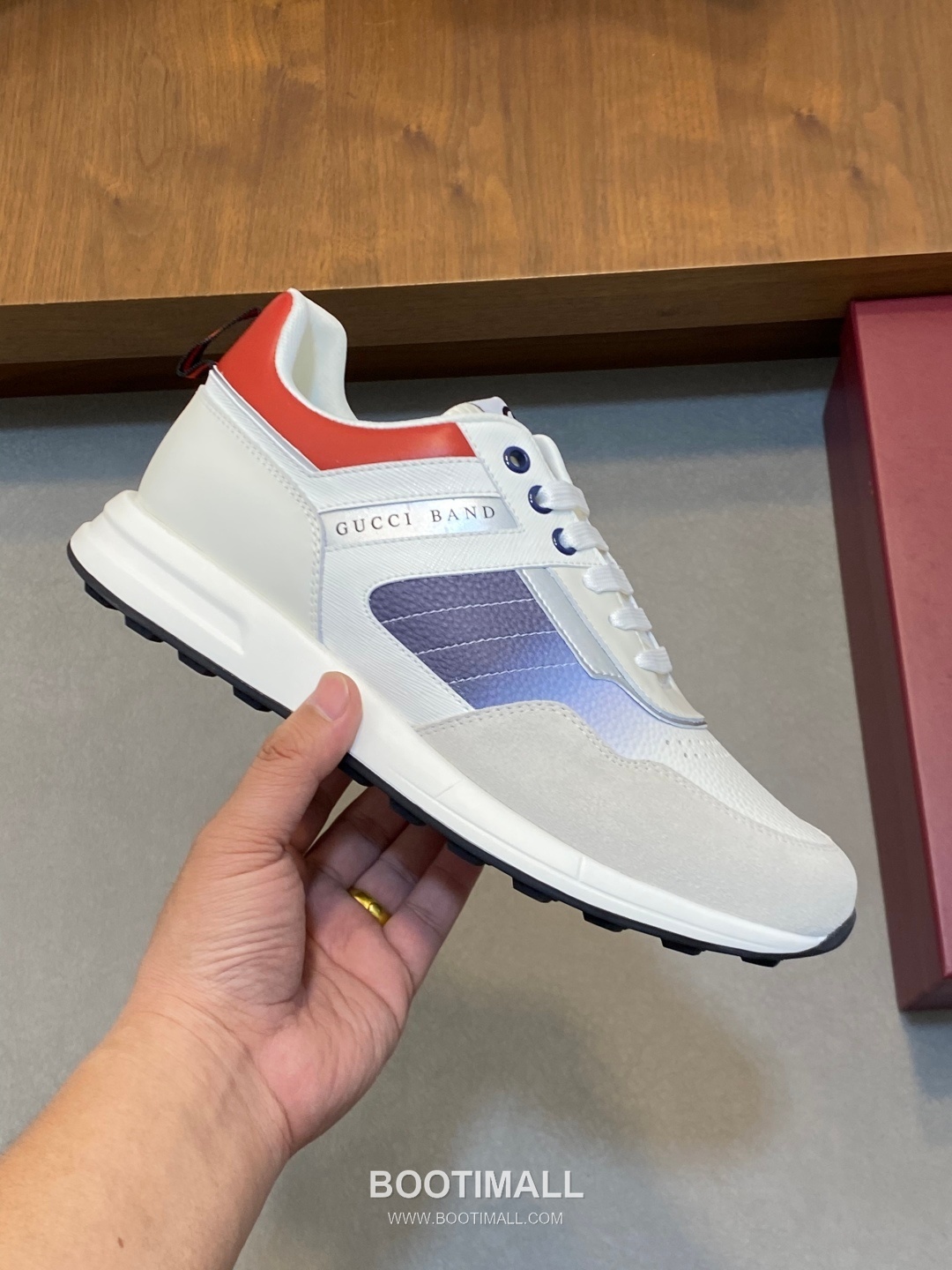 Gucci Signature Panel Low Sneaker Calfskin Fabric Brown Sneakers 구찌 시그니처 패널 로우 스니커즈 송아지가죽 패브릭 브라운 4