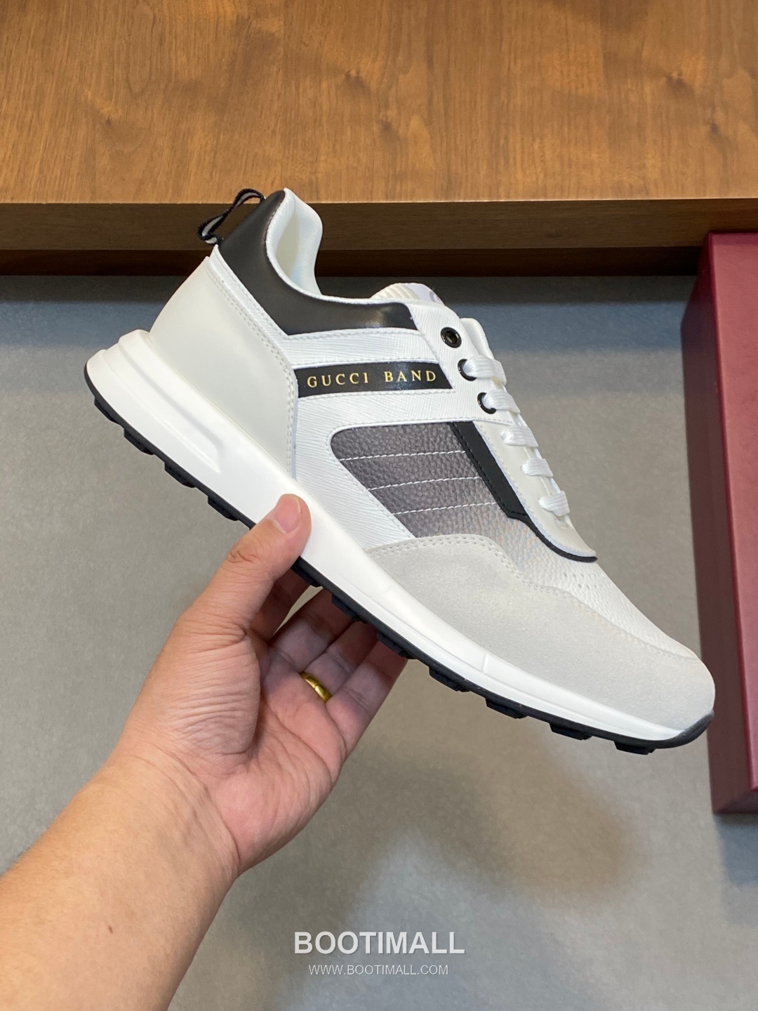 Gucci Signature Panel Low Sneaker Calfskin Fabric Brown Sneakers 구찌 시그니처 패널 로우 스니커즈 송아지가죽 패브릭 브라운 4