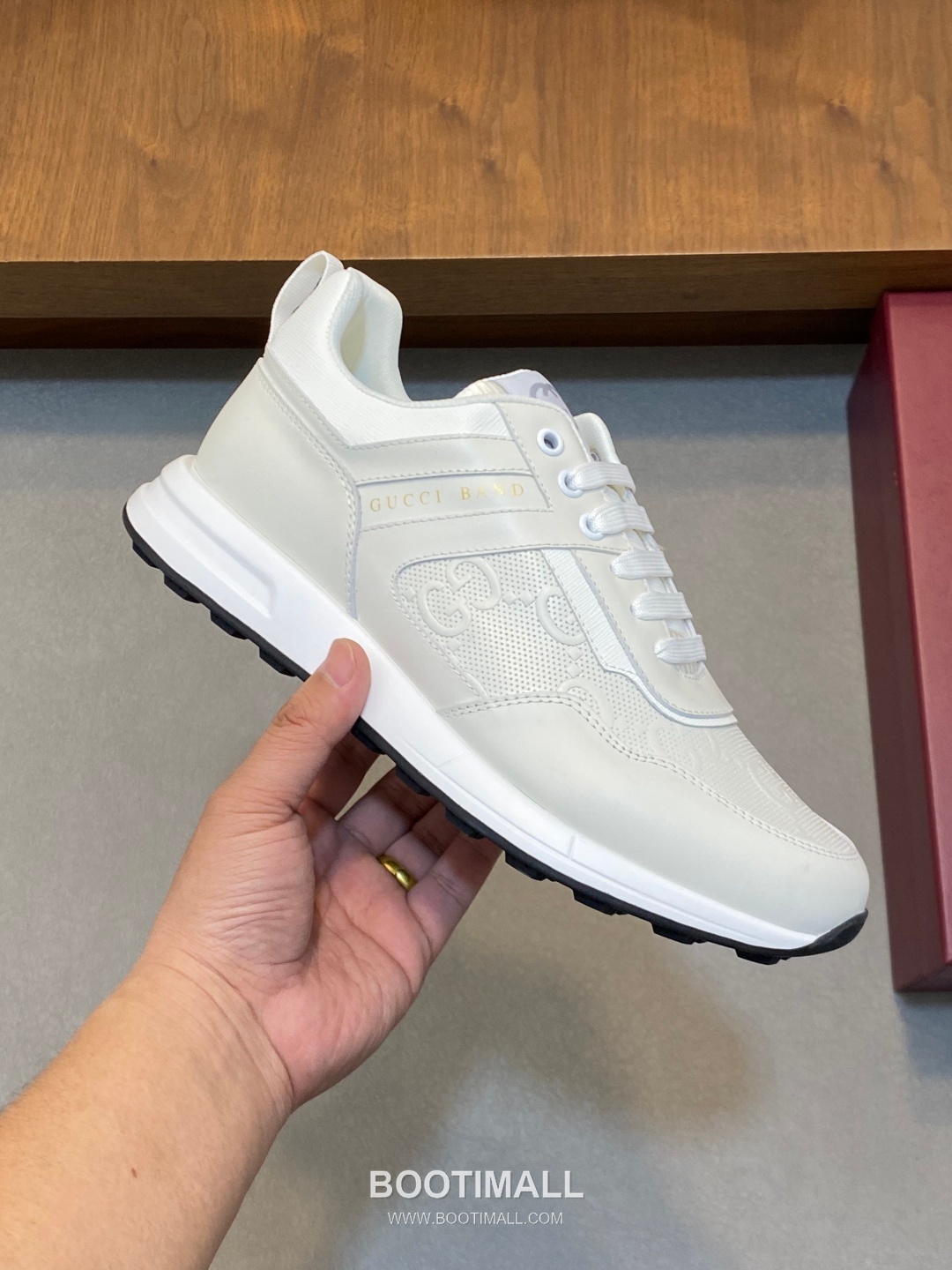 Gucci Signature Panel Low Sneaker Calfskin Fabric Brown Sneakers 구찌 시그니처 패널 로우 스니커즈 송아지가죽 패브릭 브라운 4