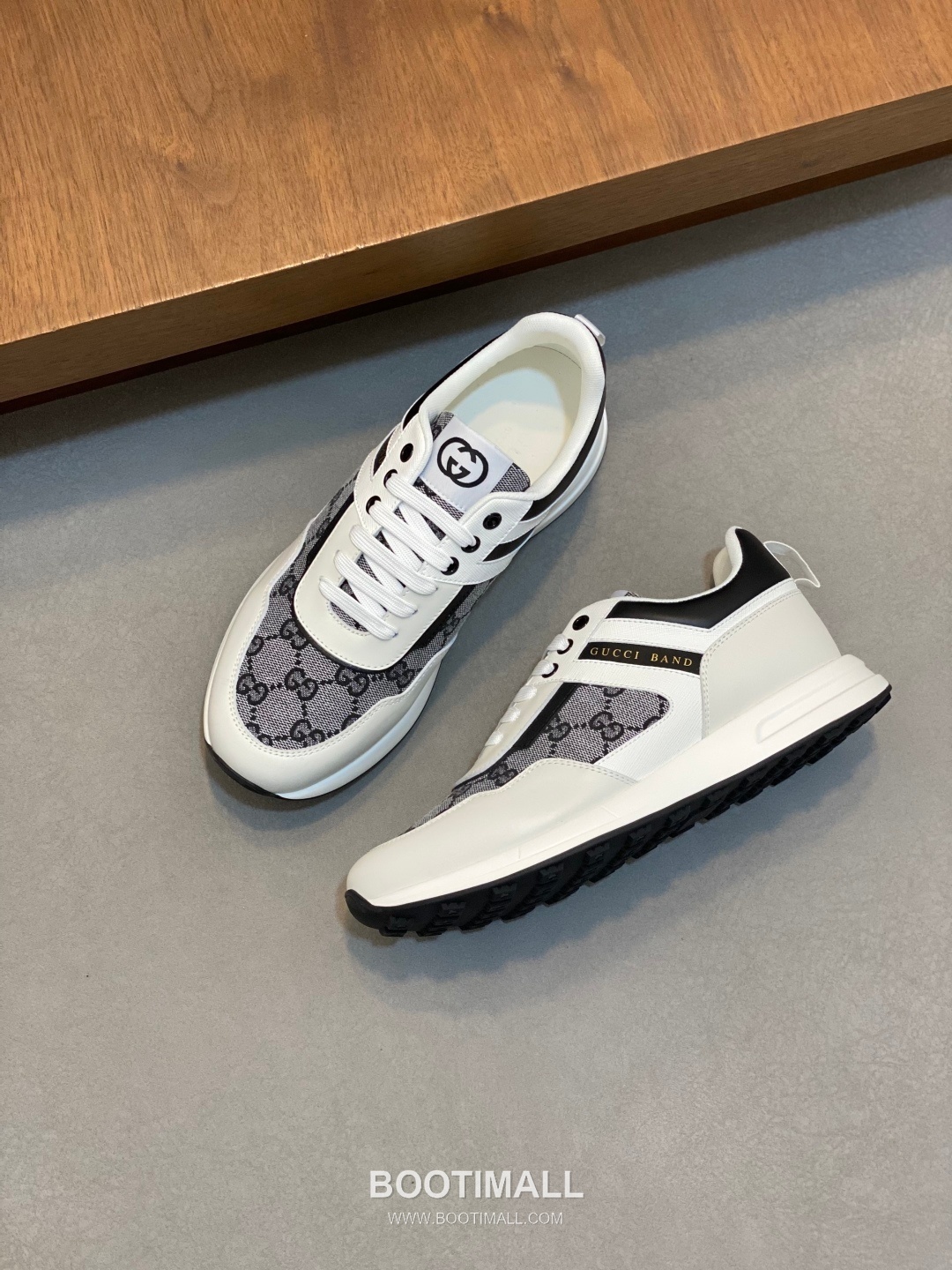 Gucci Signature Panel Low Sneaker Calfskin Fabric Brown Sneakers 구찌 시그니처 패널 로우 스니커즈 송아지가죽 패브릭 브라운 5