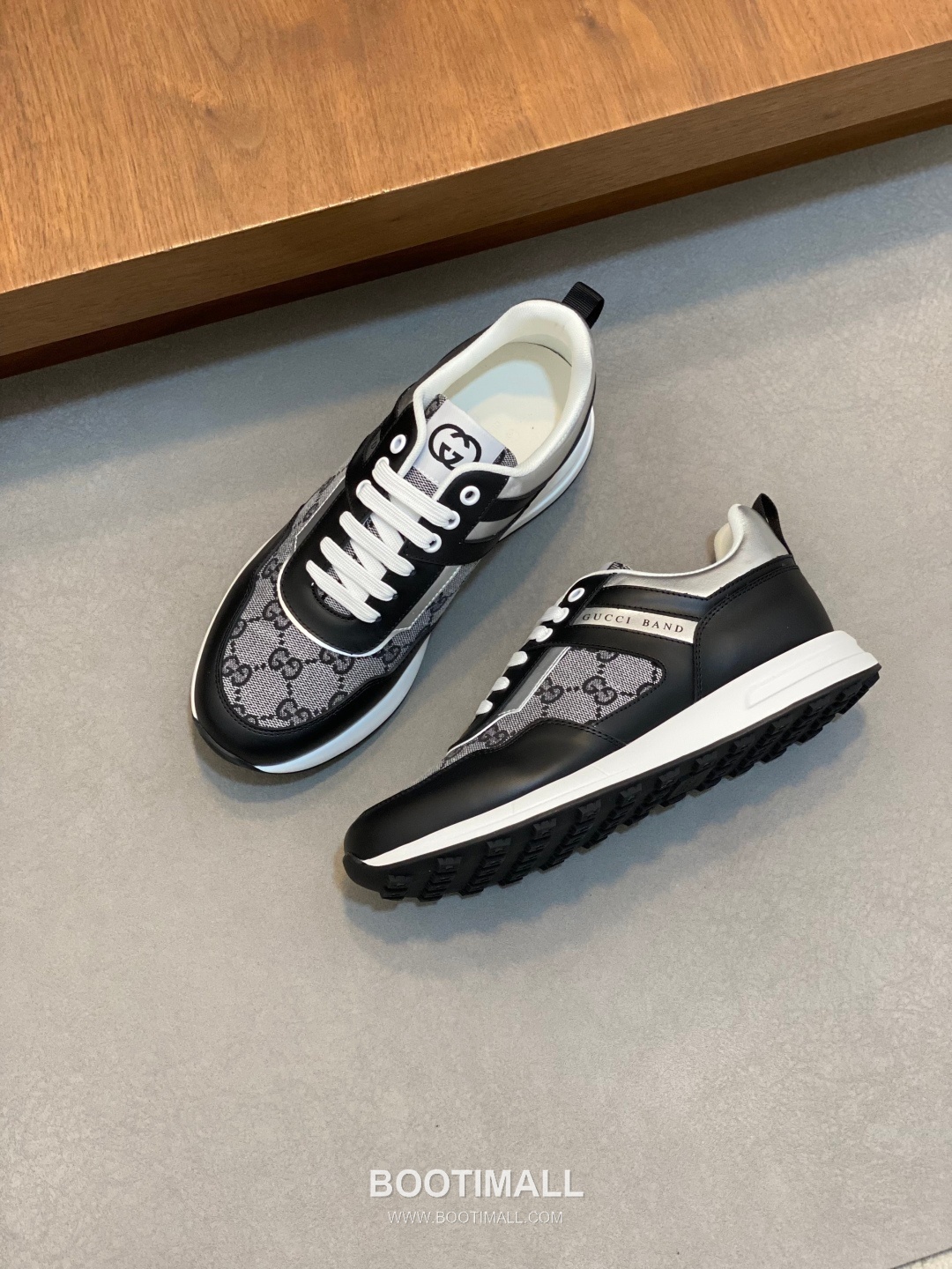 Gucci Signature Panel Low Sneaker Calfskin Fabric Brown Sneakers 구찌 시그니처 패널 로우 스니커즈 송아지가죽 패브릭 브라운 5