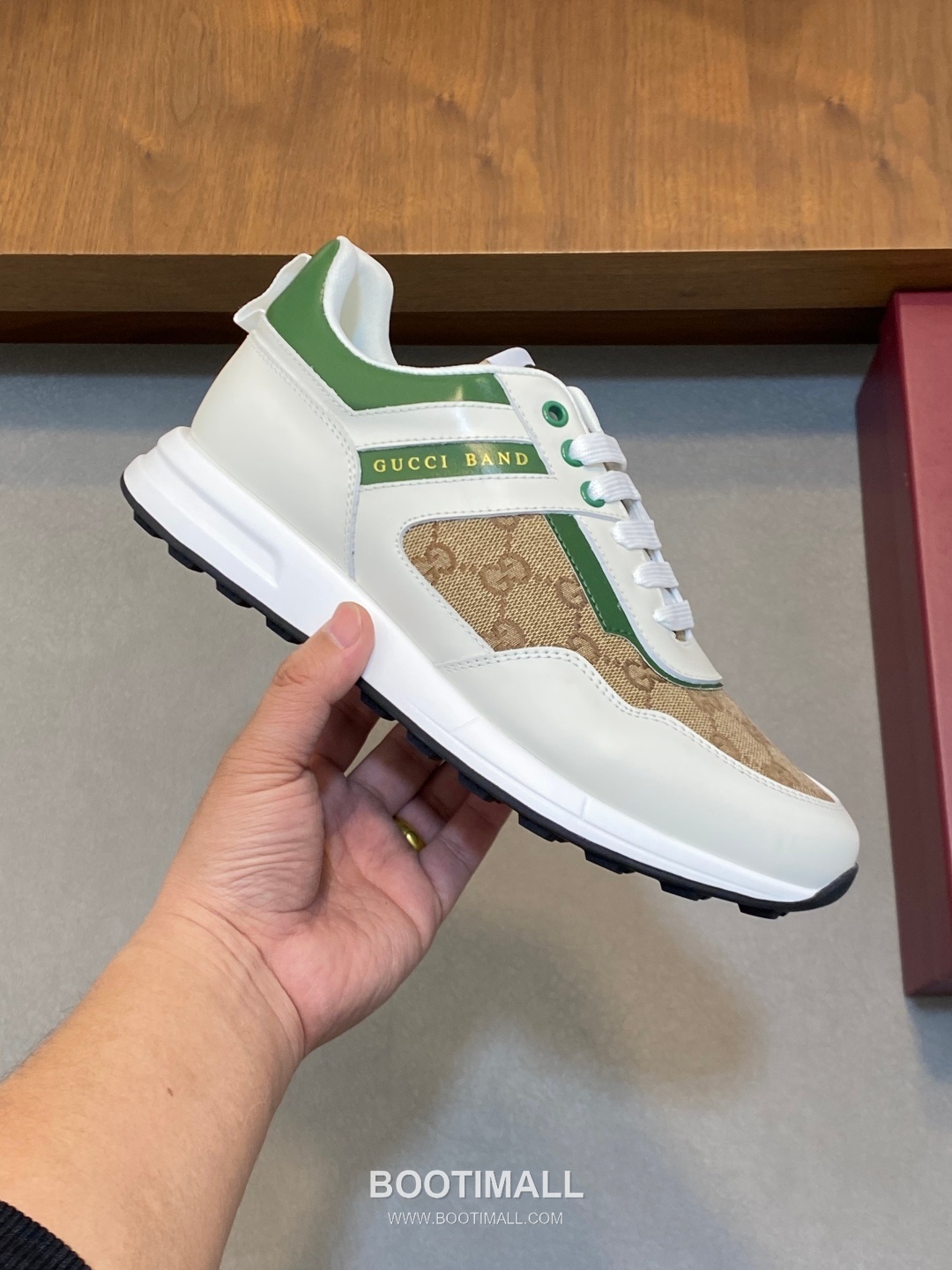 Gucci Signature Panel Low Sneaker Calfskin Fabric Brown Sneakers 구찌 시그니처 패널 로우 스니커즈 송아지가죽 패브릭 브라운 4