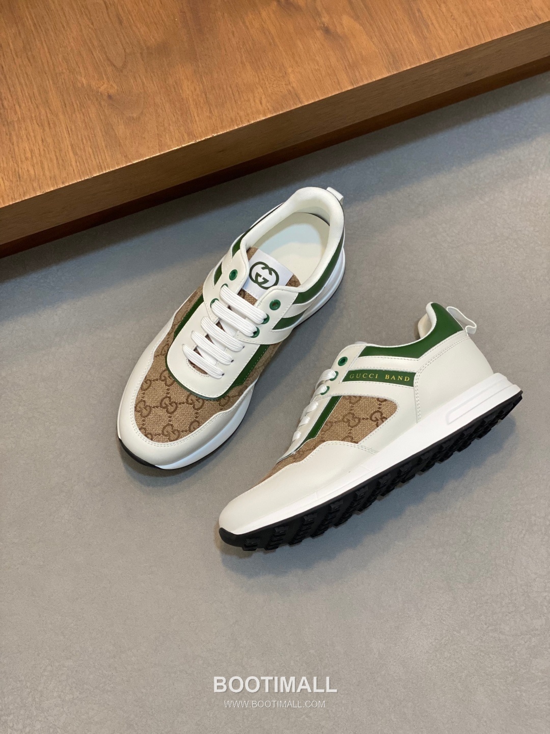 Gucci Signature Panel Low Sneaker Calfskin Fabric Brown Sneakers 구찌 시그니처 패널 로우 스니커즈 송아지가죽 패브릭 브라운 5