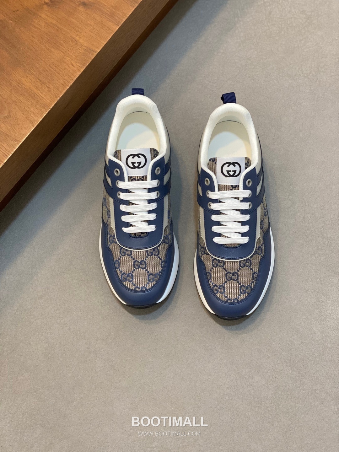 Gucci Signature Panel Low Sneaker Calfskin Fabric Brown Sneakers 구찌 시그니처 패널 로우 스니커즈 송아지가죽 패브릭 브라운 1