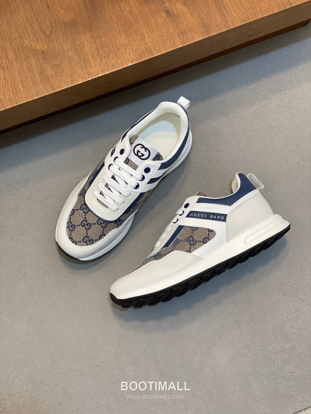 Gucci Signature Panel Low Sneaker Calfskin Fabric Brown Sneakers 구찌 시그니처 패널 로우 스니커즈 송아지가죽 패브릭 브라운 5