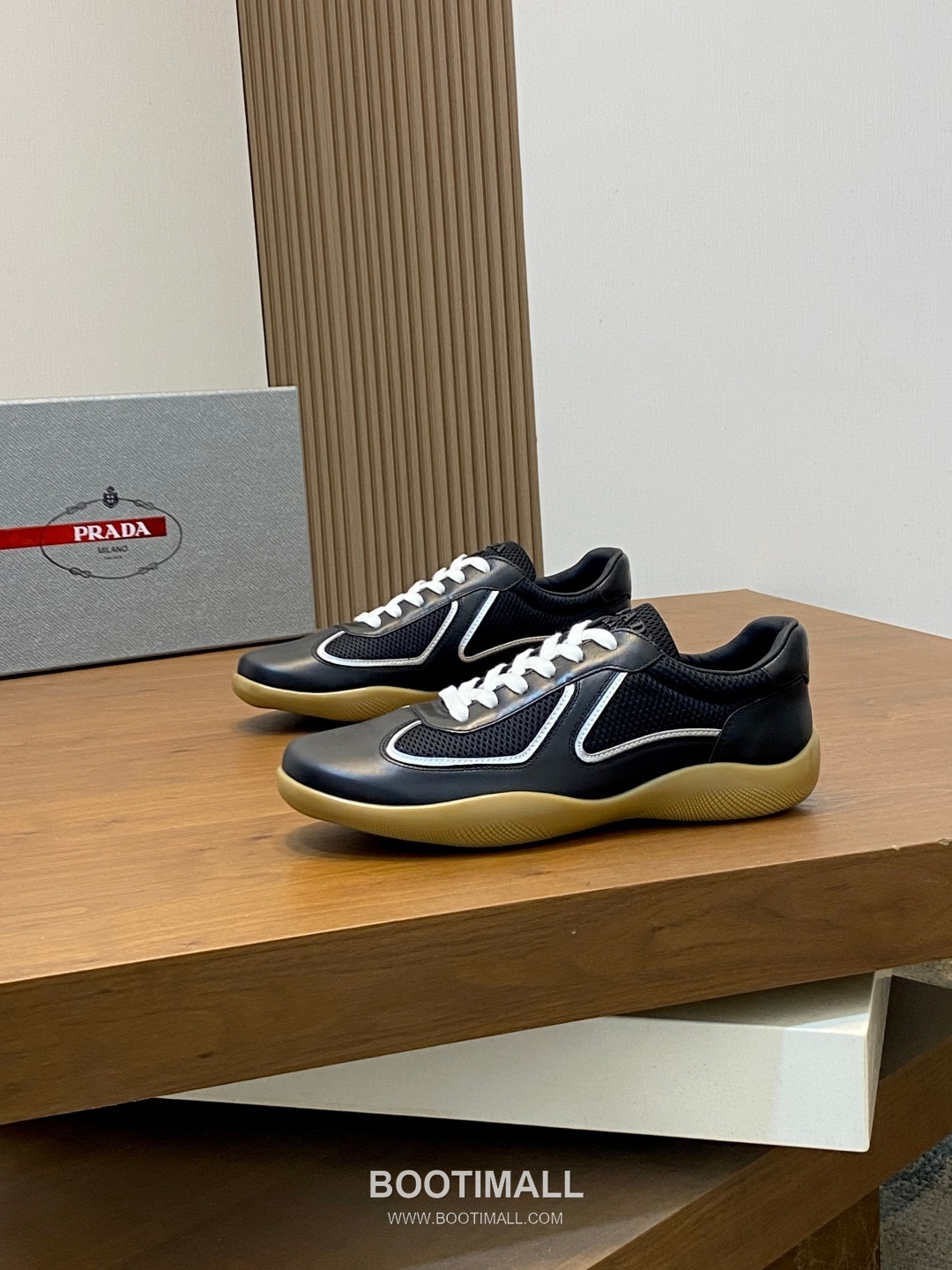 Prada Geometric Panel Runner Calfskin Mesh Khaki Sneakers 프라다 지오메트릭 패널 러너 송아지가죽 메쉬 카키 스니커즈 -9 3