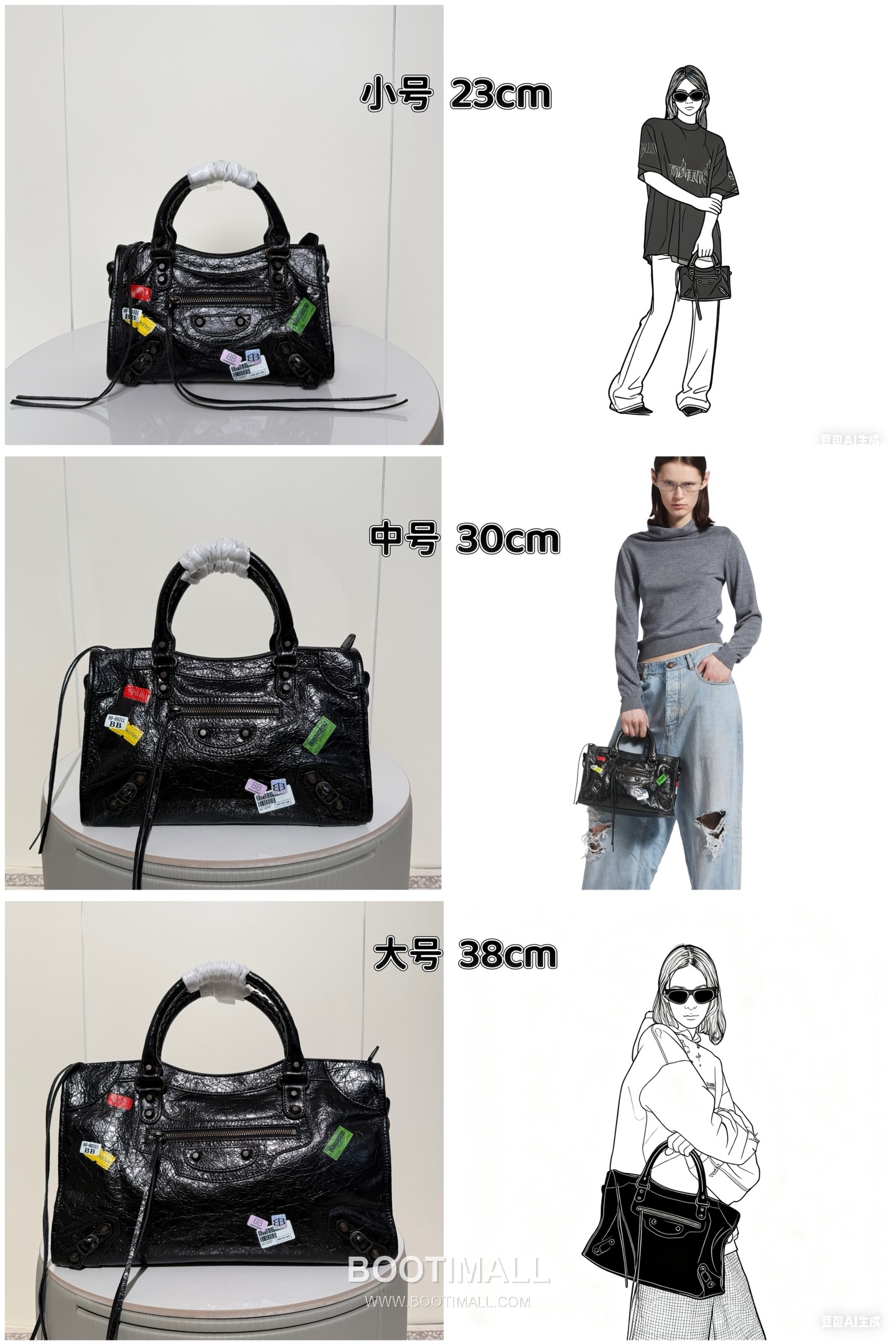 Balenciaga Le City Patch Print Small Shoulder Bag 발렌시아가 르 시티 패치 프린트 스몰 숄더백 23cm 12
